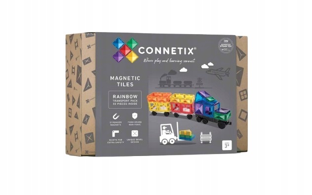 Connetix Klocki Magnetyczne Zestaw Konstrukcyjny Transport Pack 50 El.
