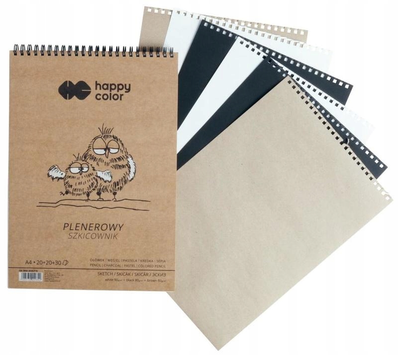 Szkicownik kołonotes A5 15 ark. 80g, 3 kolory, Ha