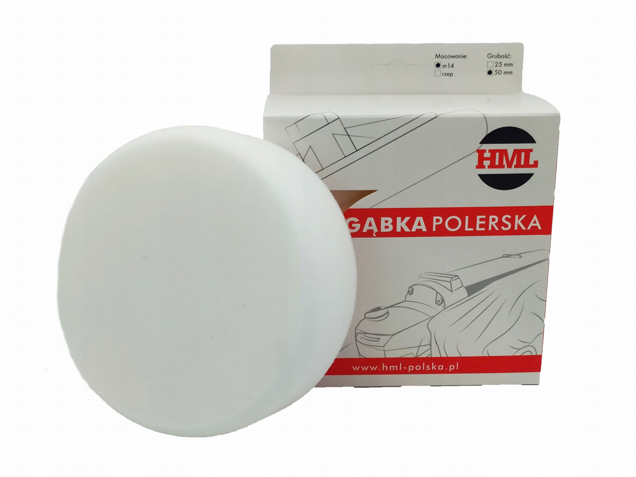HML полировальная губка Pad Velcro White Hard 150mm