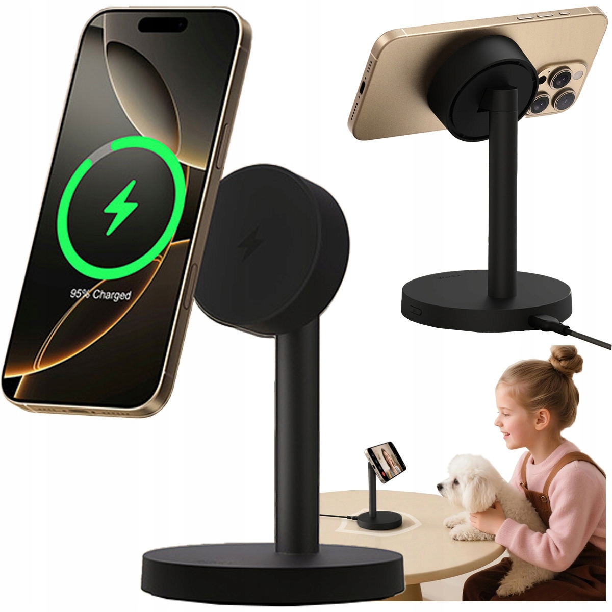 Magnetická bezdrátová nabíječka Aukey LC-MC111 MagFusion1x Qi2.2