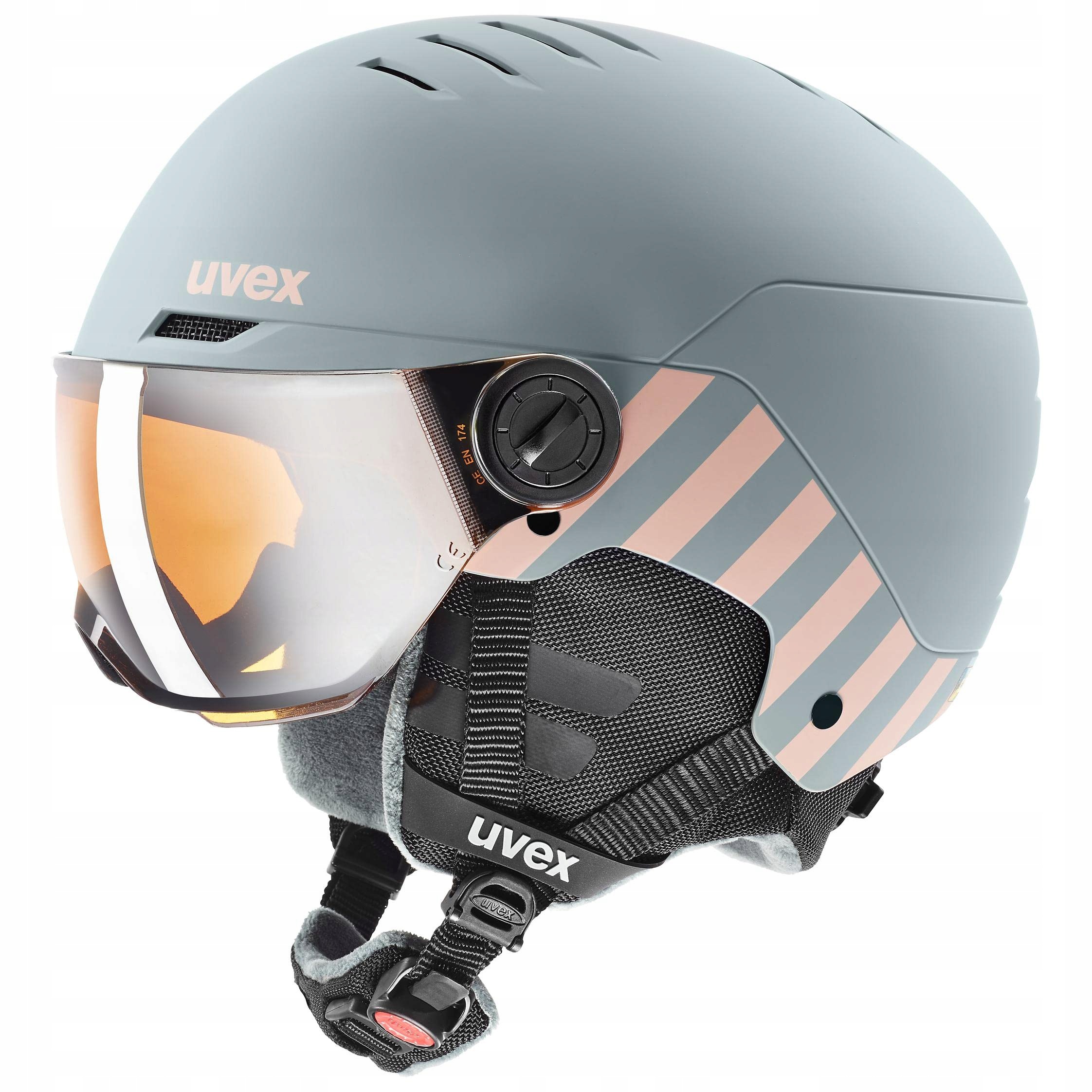 Kask uvex rocket jr visor M 54-58 cm czarny