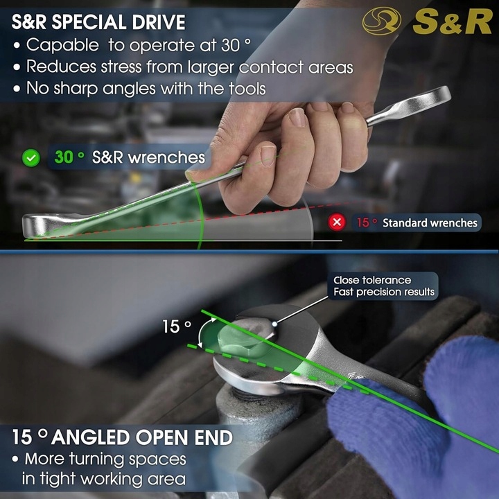 S&R Klucz płasko-oczkowy 38 mm Cr-V geometria Super Drive EAN (GTIN) 4061349043864