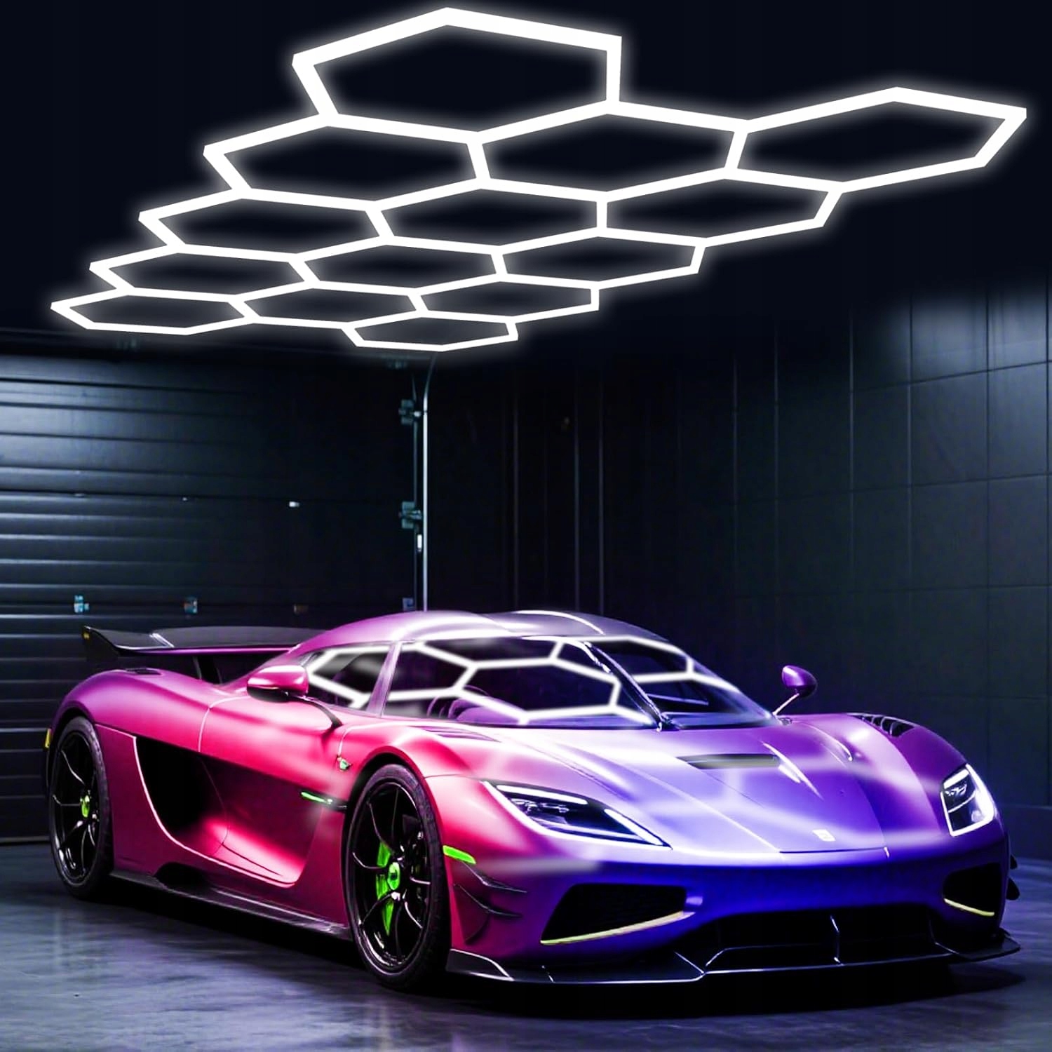 Lampa 14 x Hexagon Led Včelí Plást Osvetlenie Panel Garáž 6500K
