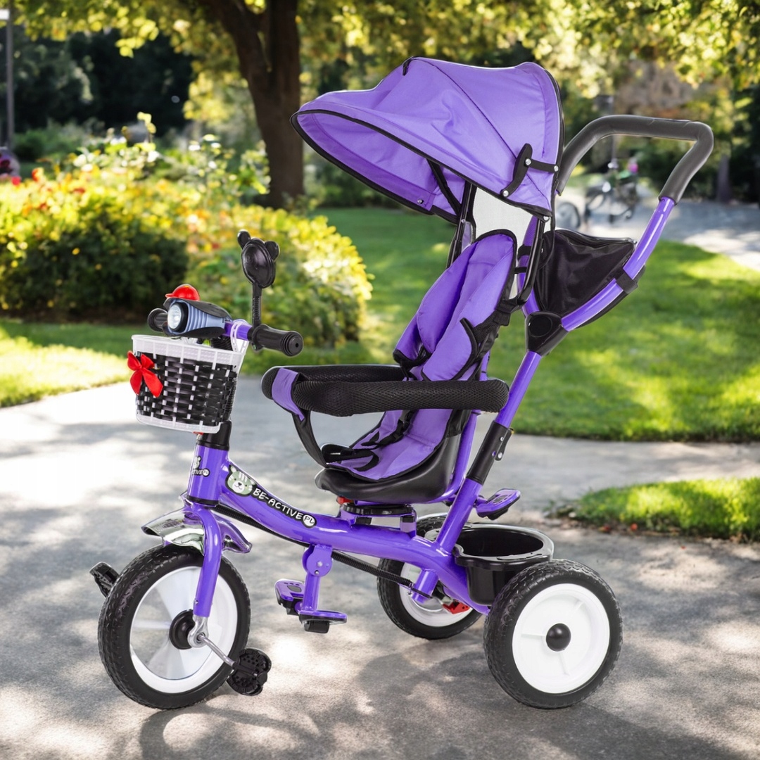 Wielofunkcyjny rowerek trójkołowy 3w1 jeździk pchacz wózek dla dzieci