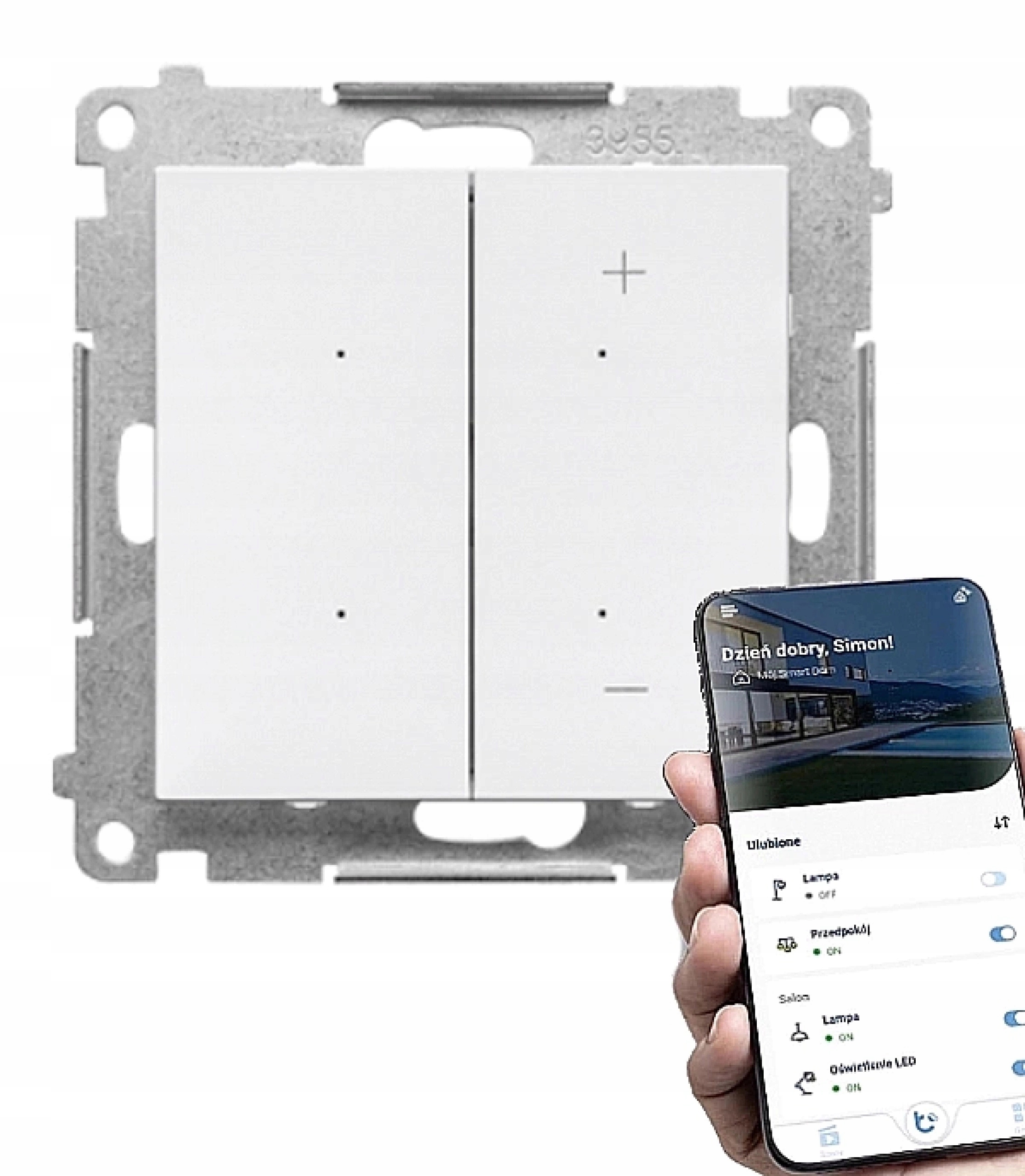 Simon 55 Stmievač Led pásik Dimmer W 12-24V Ovládateľný Wifi Biely Mat