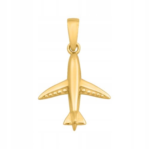 Zlatý přívěsek 585 ve tvaru letadla s elegantním vzorem jako dárek