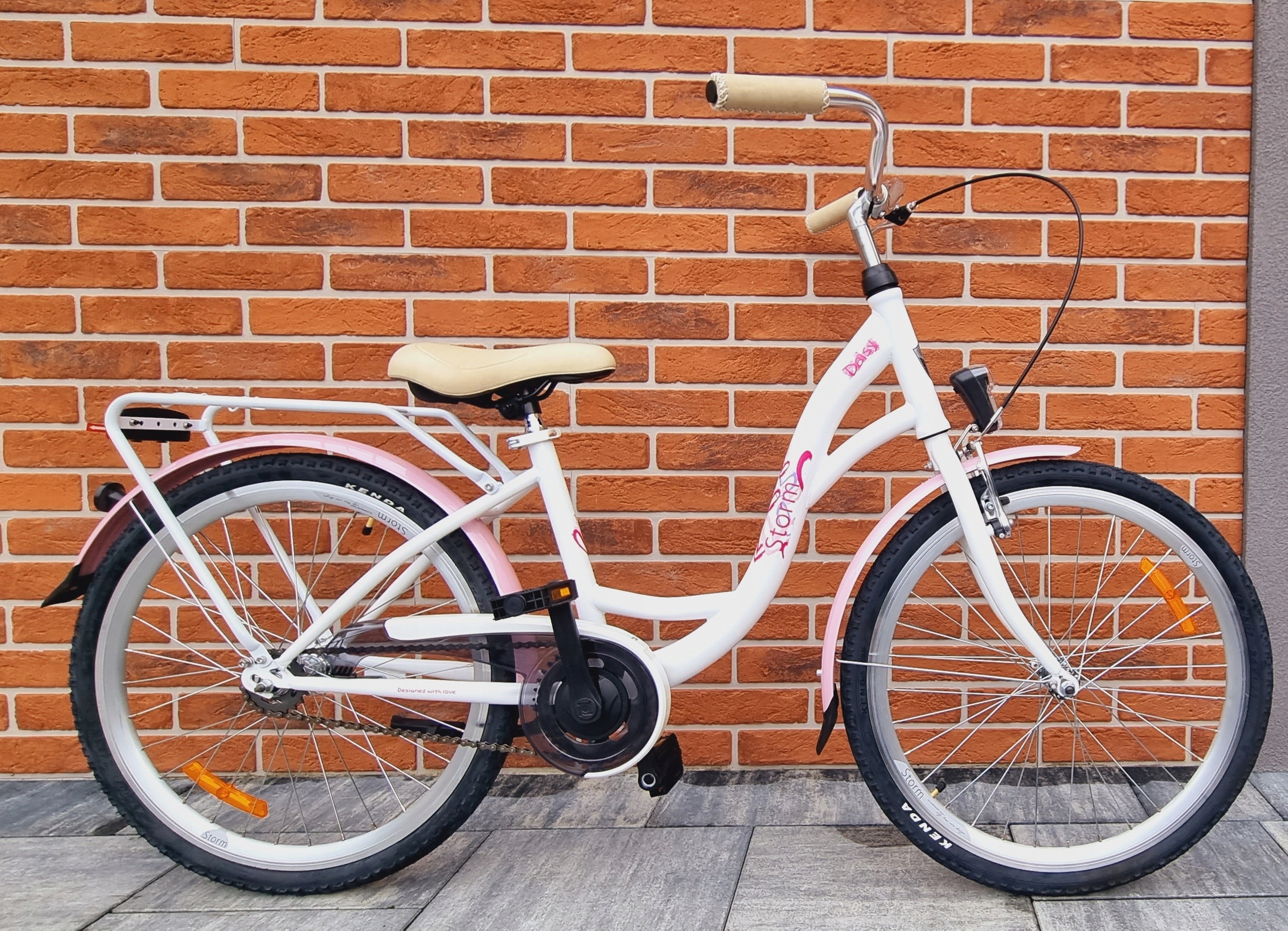 Rower miejski Storm Daisy 24 1S rama 14 cali koło 24 " biały/róż