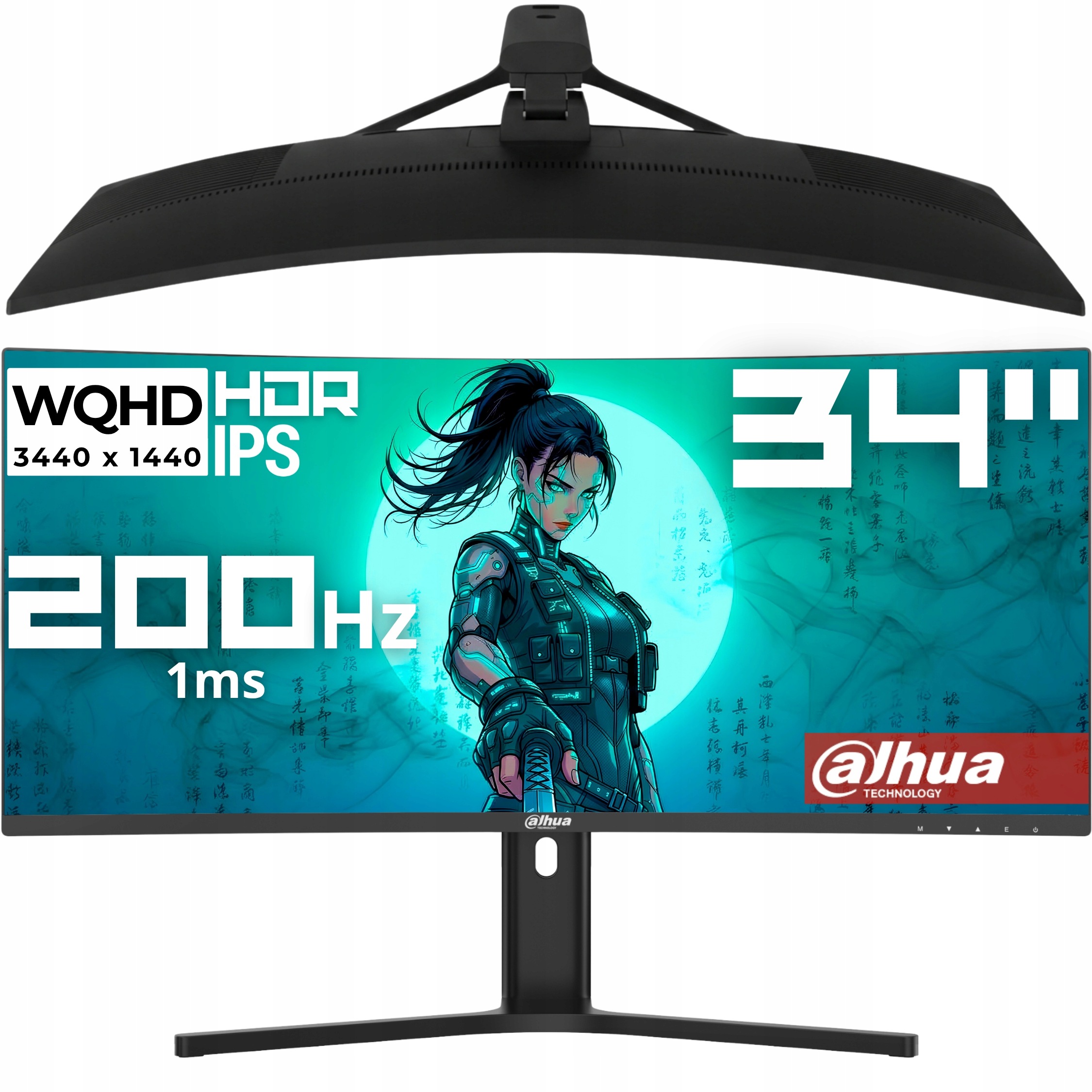 Herní zakřivený monitor 34 palců Uwqhd 200HZ 1MS Dahua Va HDR10
