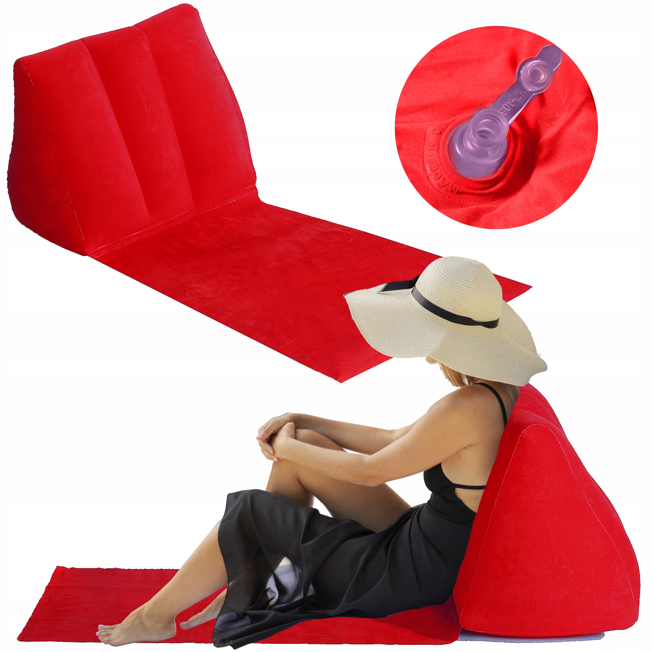 

Mata plażowa z oparciem leżak składany ogrodowy