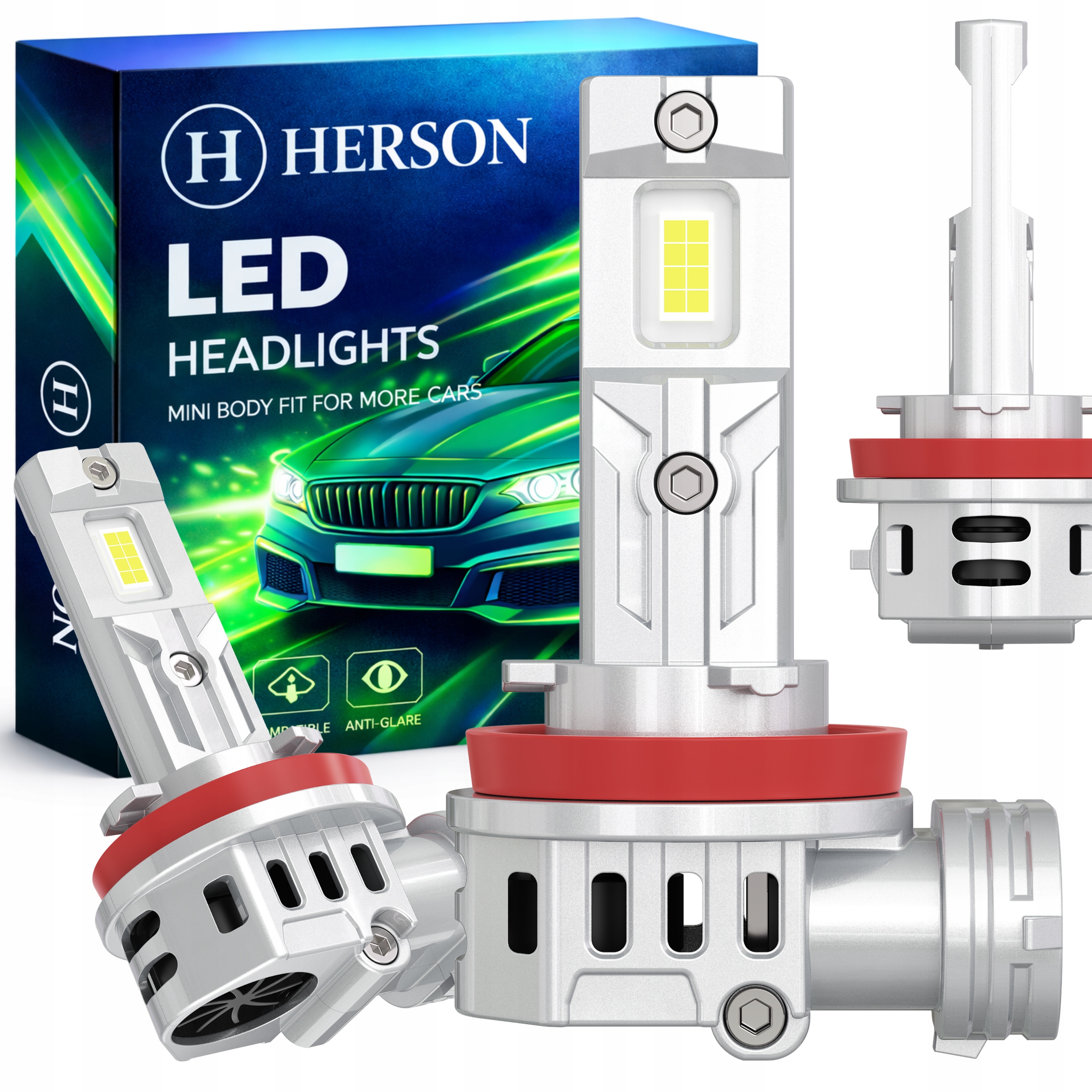 Žárovky H11 Led 12V Silné Canbus Homologace Bílé Xenonové Led Světlo 90W