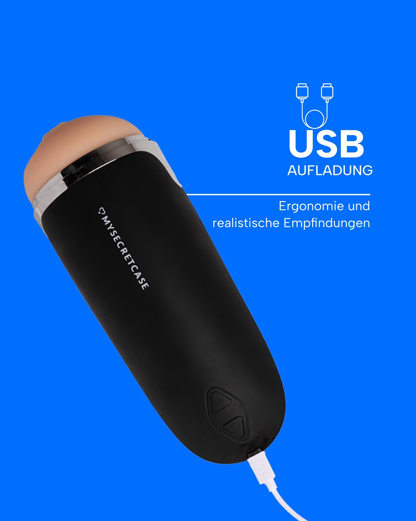 MYSECRETCASE Masturbator Dla Mężczyzn Realistyczny 10 Trybów Wibracji USB — miniatura 3