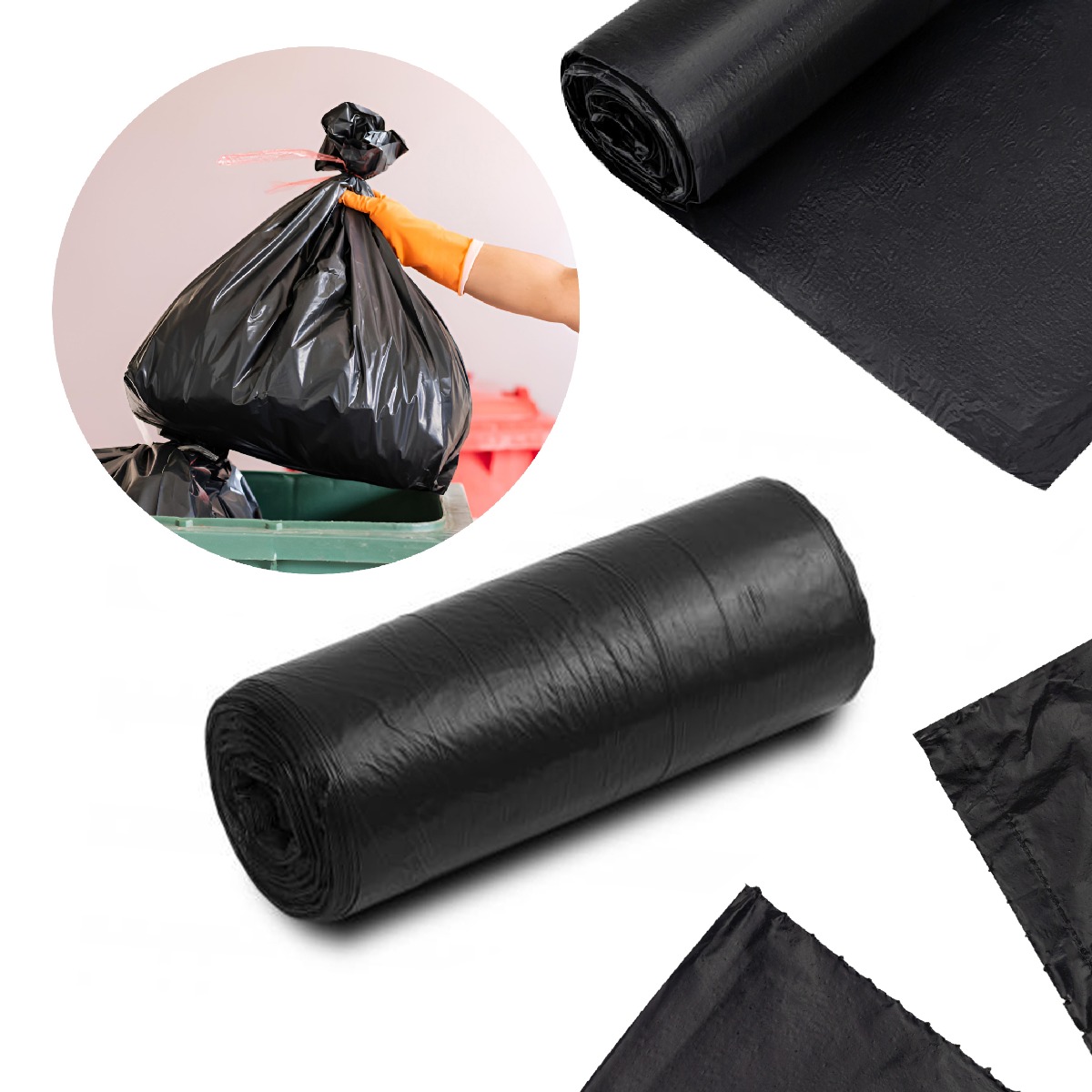 WORKI NA ŚMIECI 240L 10SZT BARDZO MOCNE! Pojemność worka 240 l