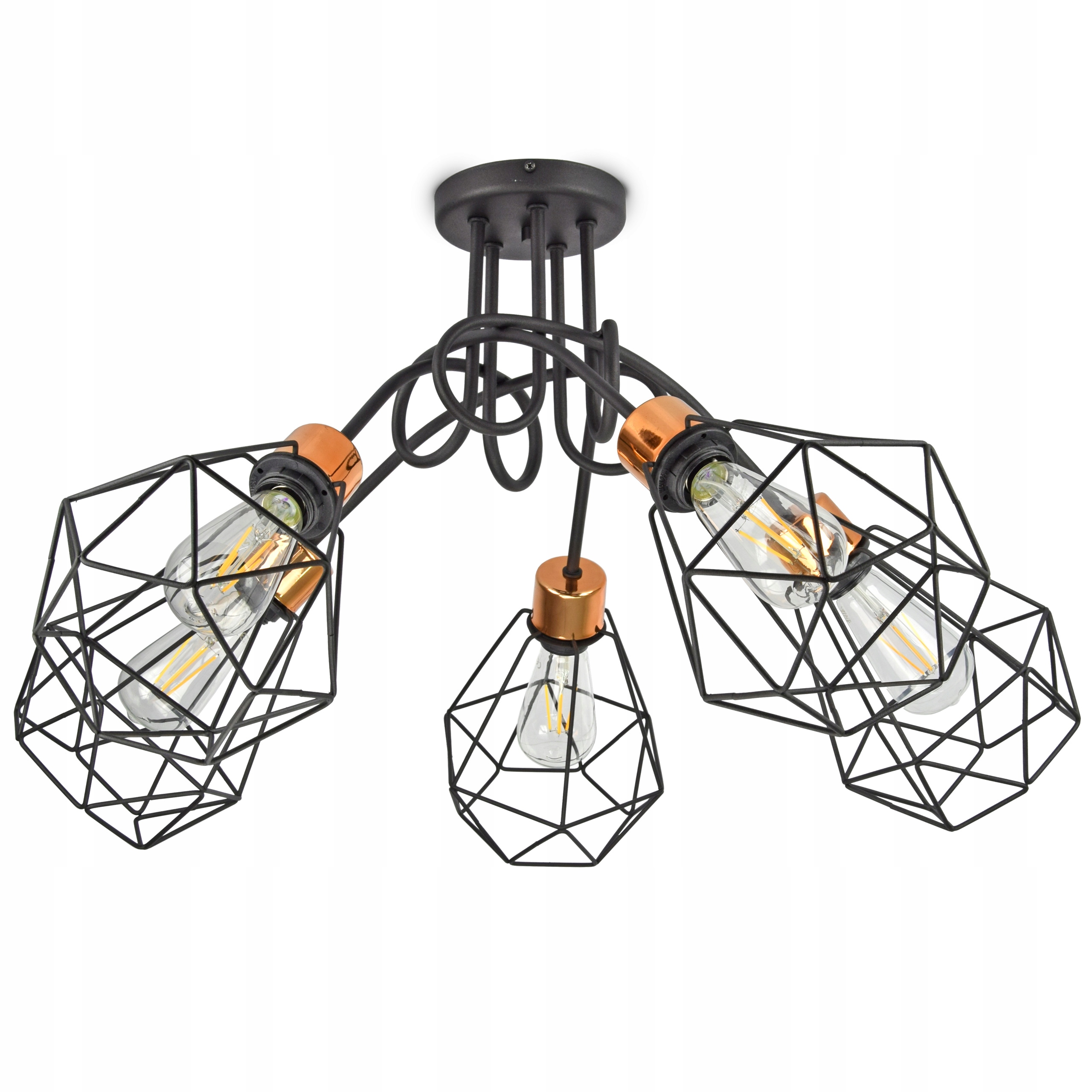 Závesná lampa Luster Stropné Svietidlo Diamant Meď Led