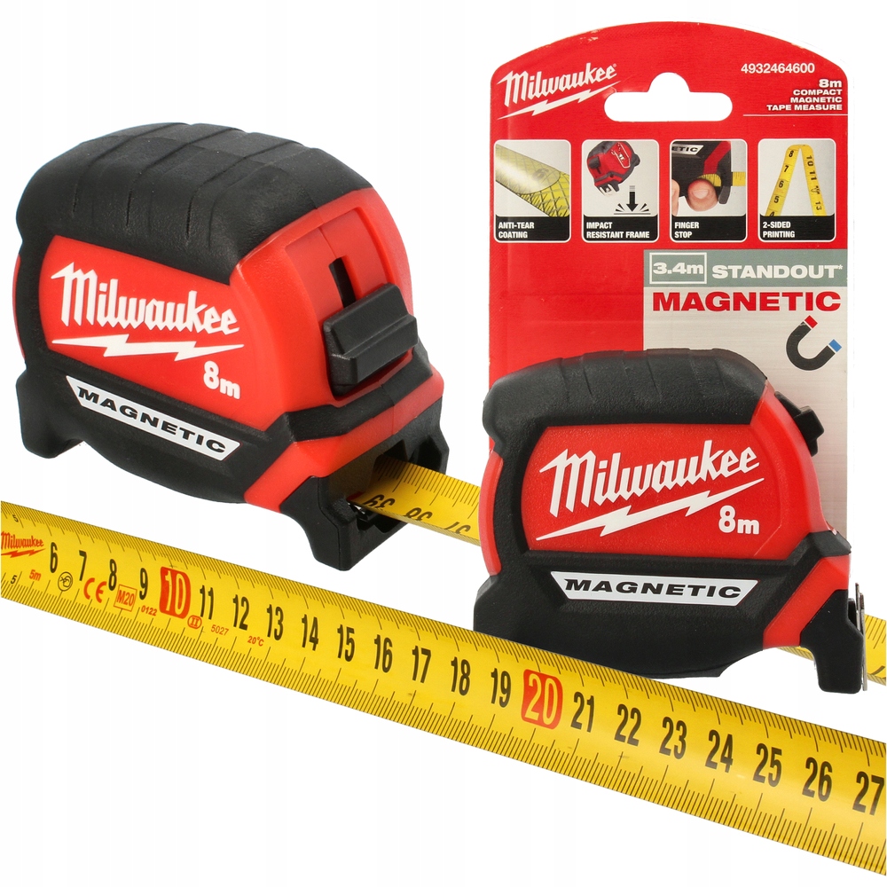 Míra Svinovací metr magnetický Milwaukee 8 m