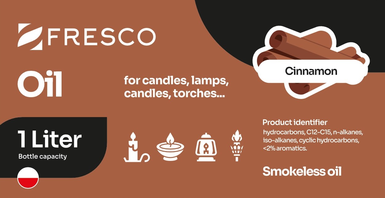 Paliwo olej do lamp, pochodni i świec 1,0L CYNAMON Marka AIG MIX