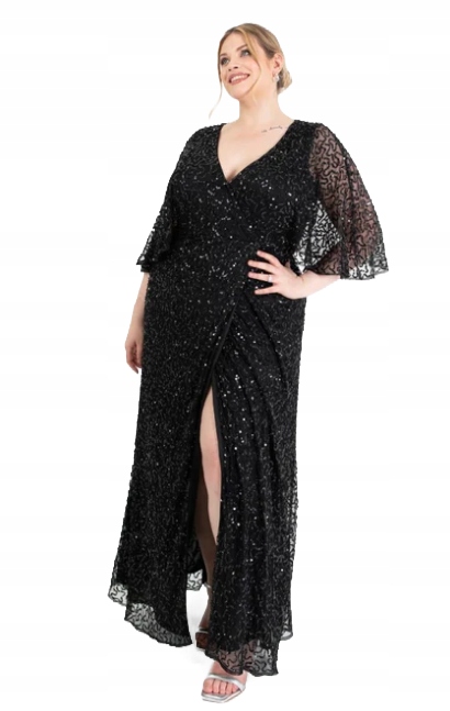 Maya Deluxe Černá Šaty S Flitry A Projmutými Rukávy 44 Jpb
