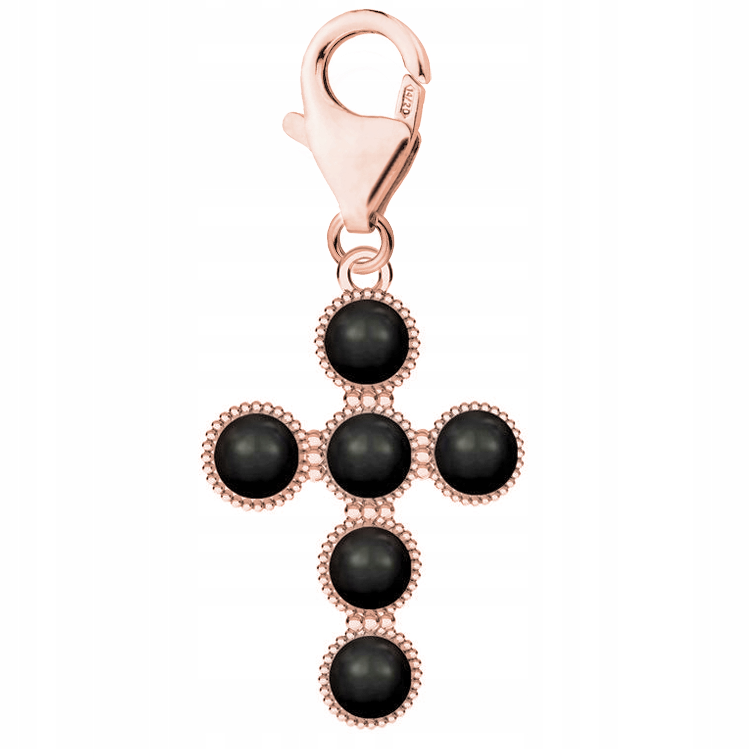 Přívěsek Černá Perla růžové zlato stříbro 925