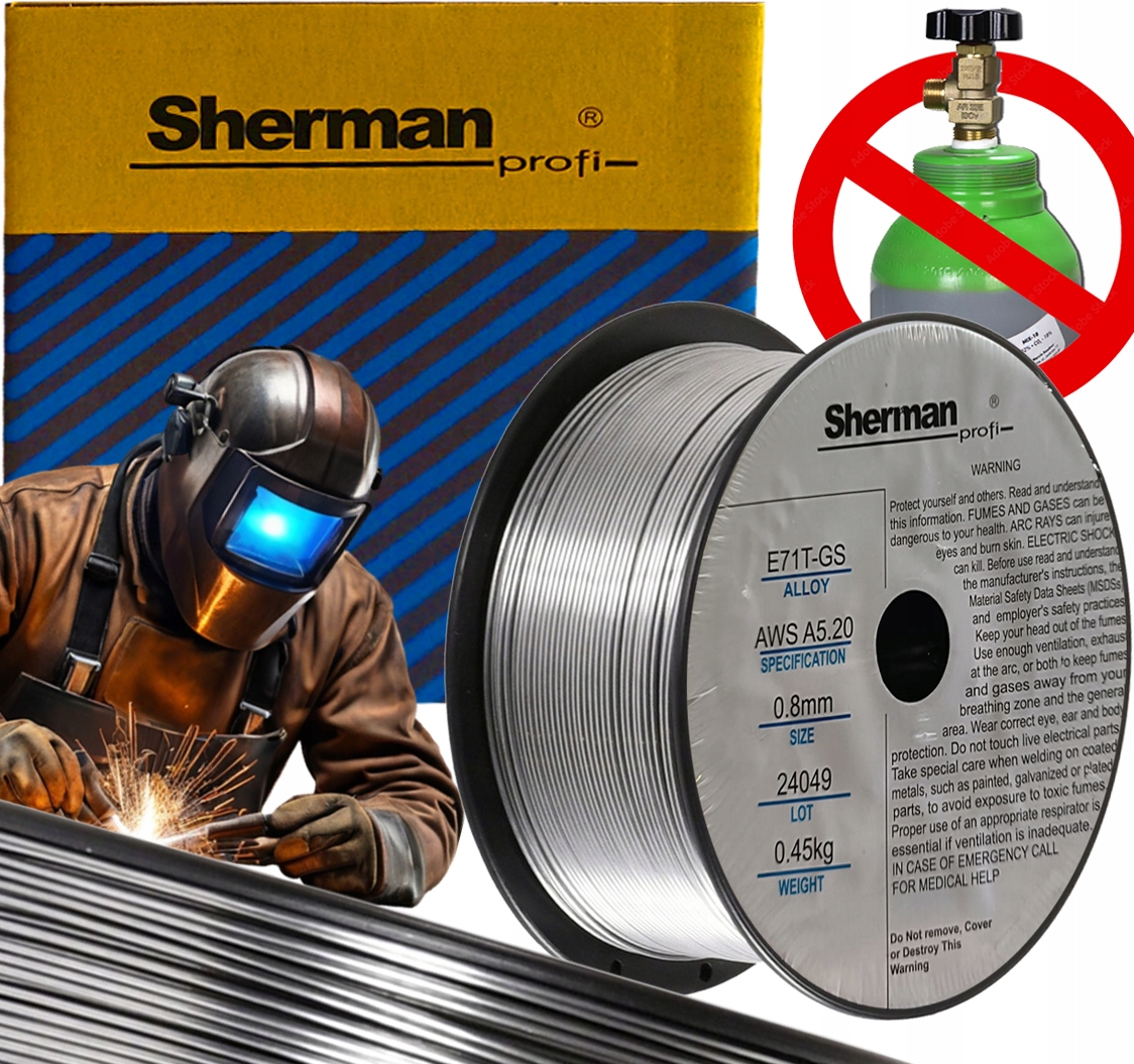 DRUT SPAWALNICZY MIG 0,8 mm SAMOOSŁONOWY FLUX BEZ GAZU 0,90 KG E71T-GS