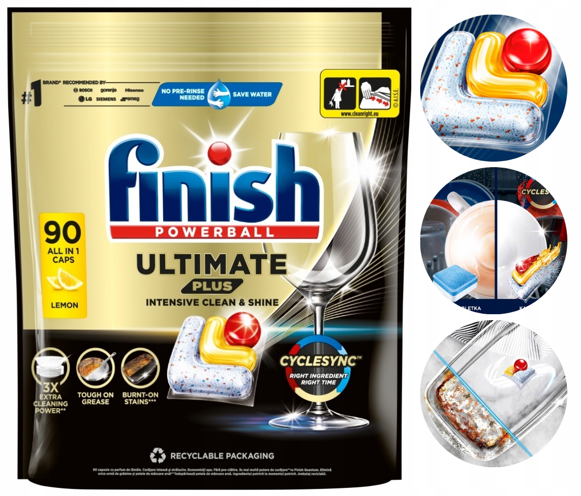 Levně Finish Ultimate Plus Kapsle Na Mytí Nádobí odstraňují nečistoty Lesk