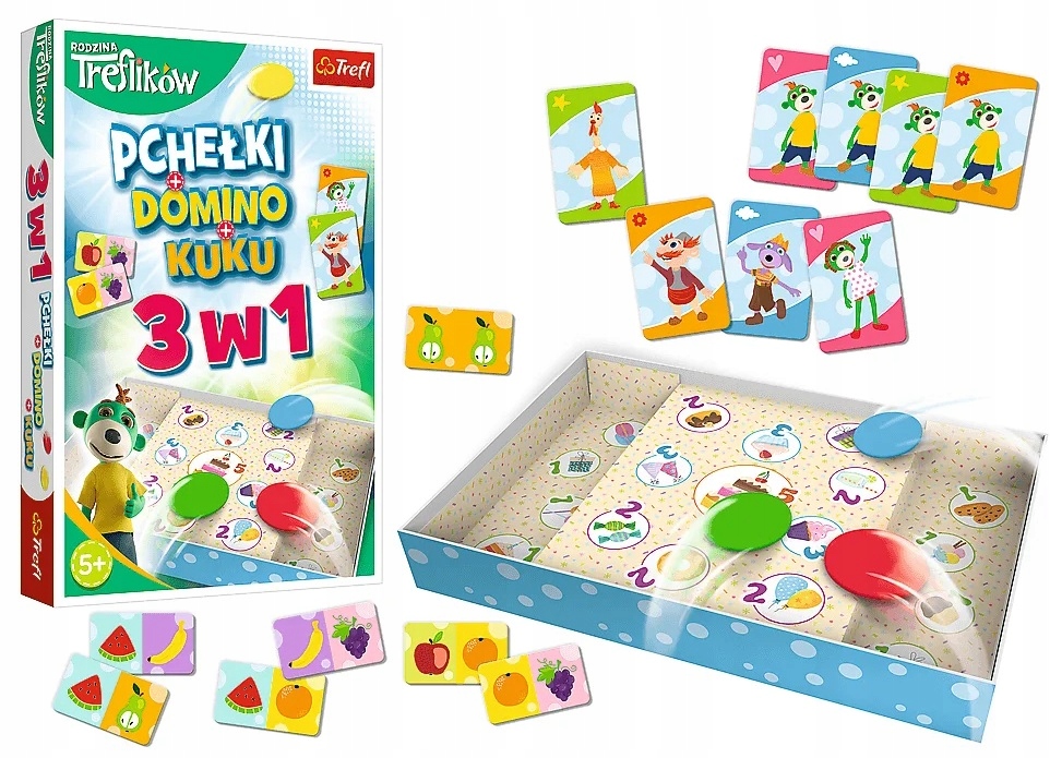 

Gra 3w1 Pchełki Domino Kuku Rodzina Treflików