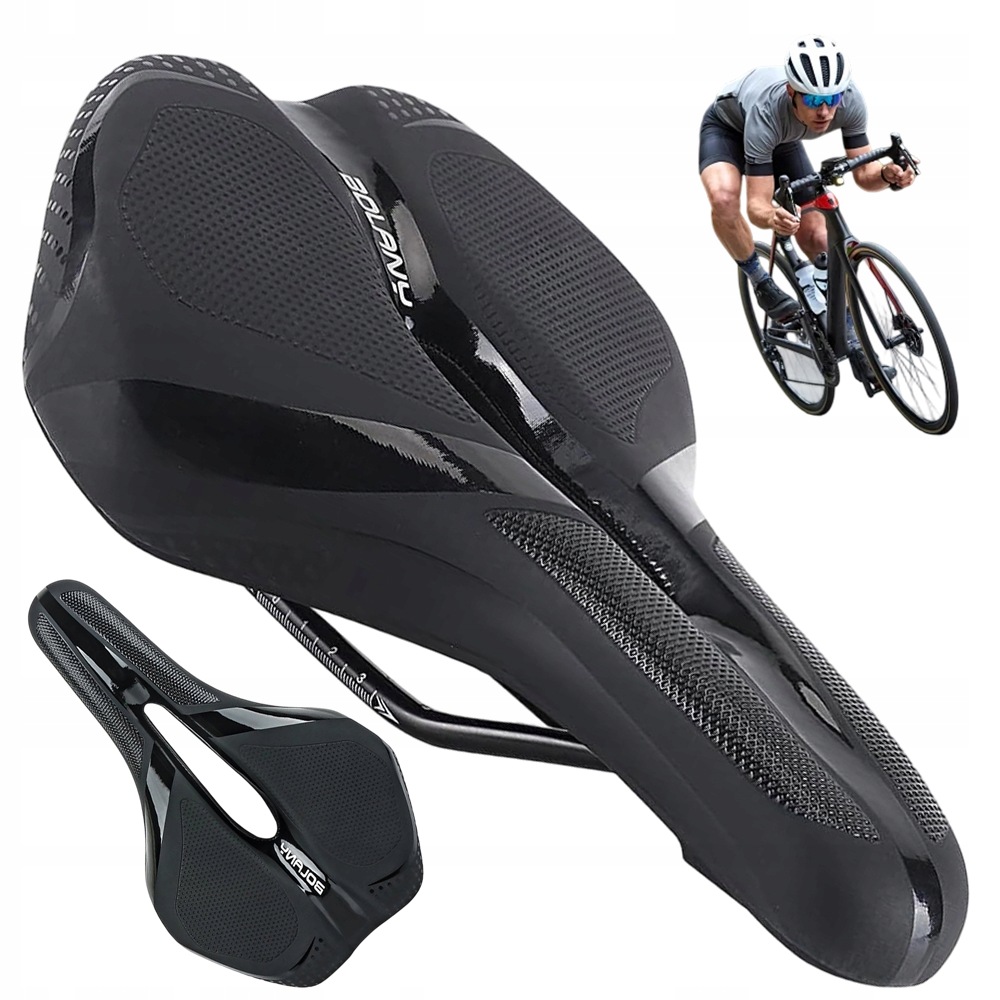 Siodło Rowerowe Memory Foam Czarne Ergonomiczne Oddychające Do Roweru