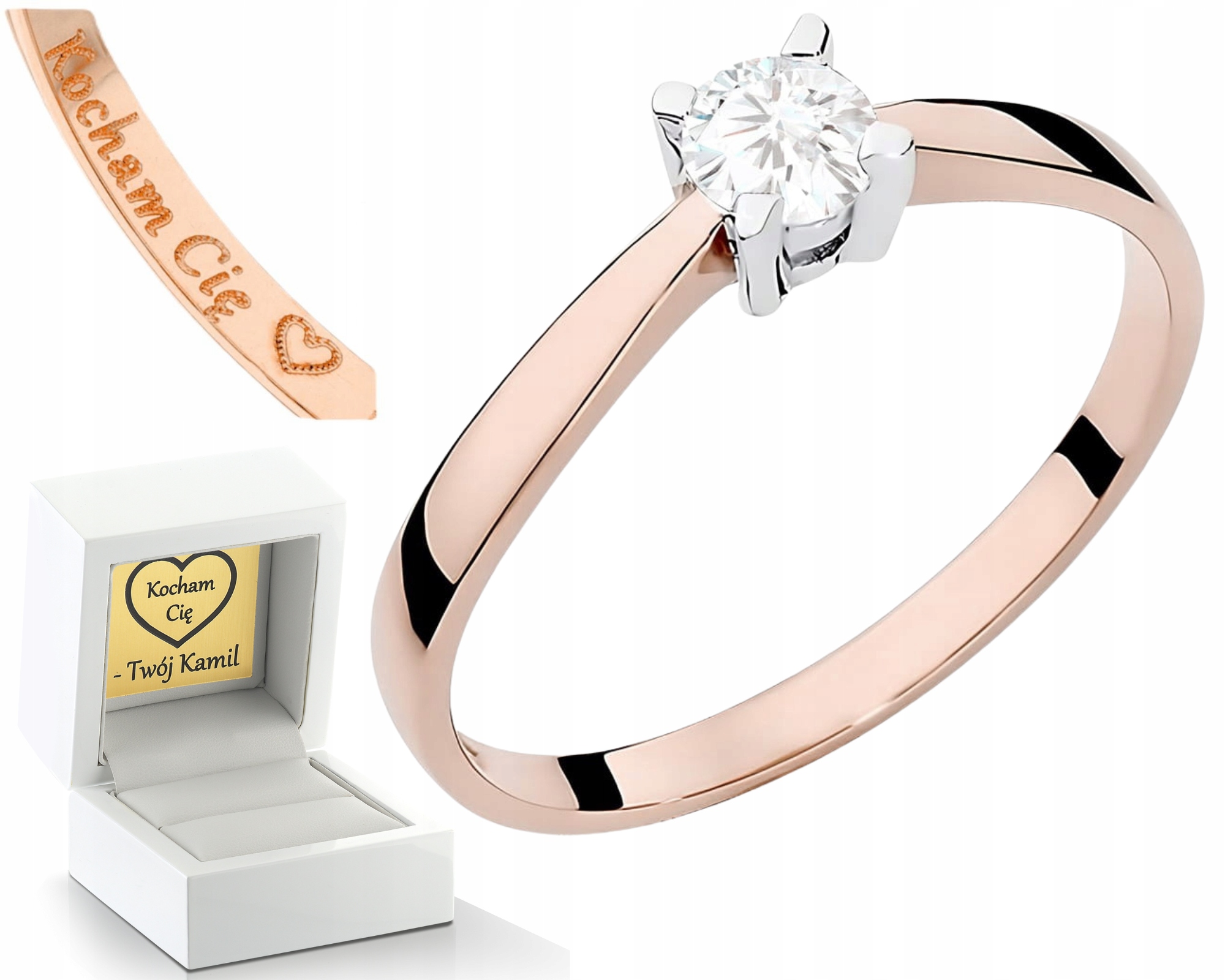 Růžové Zlato Laboratorní Briliant Prstýnek Lab Zlato 585