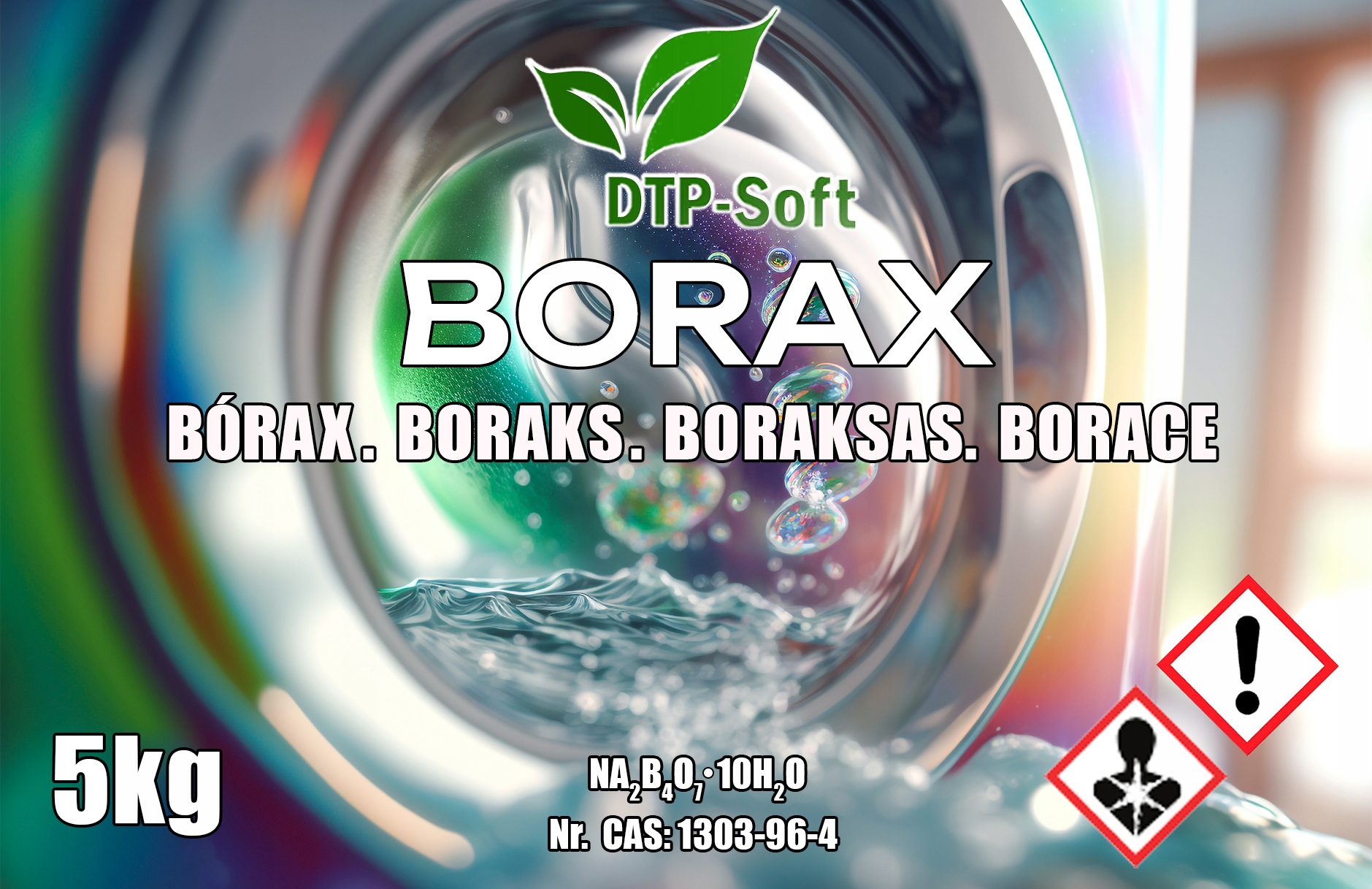 5kg BORAKS CZYSTY BORAX CZYSTOŚĆ 99,99% CZTEROBORAN SODU Wiaderko do prania Marka inna