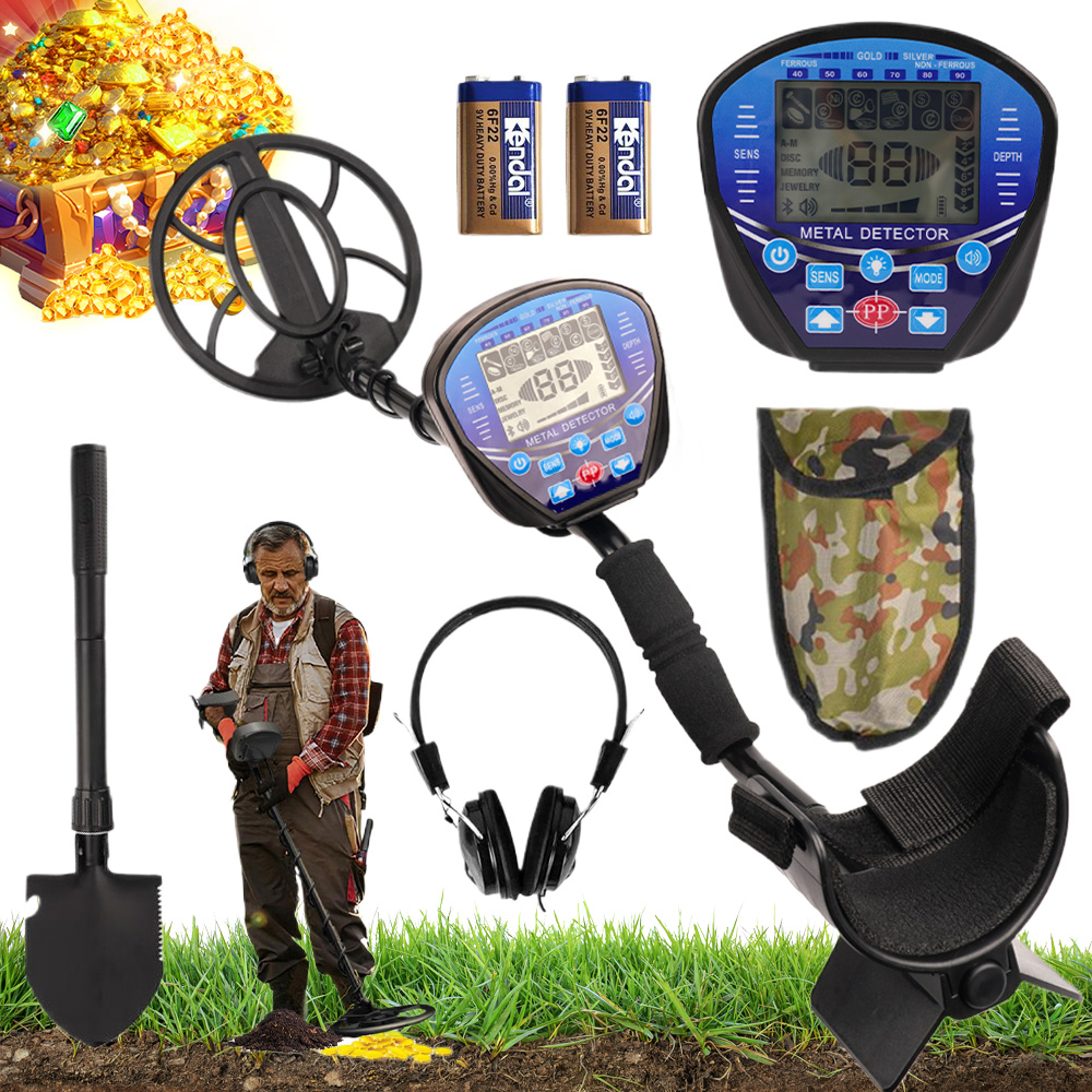 Sada 10'' LCD Vodotěsný Podzemní Detektor Kovů
