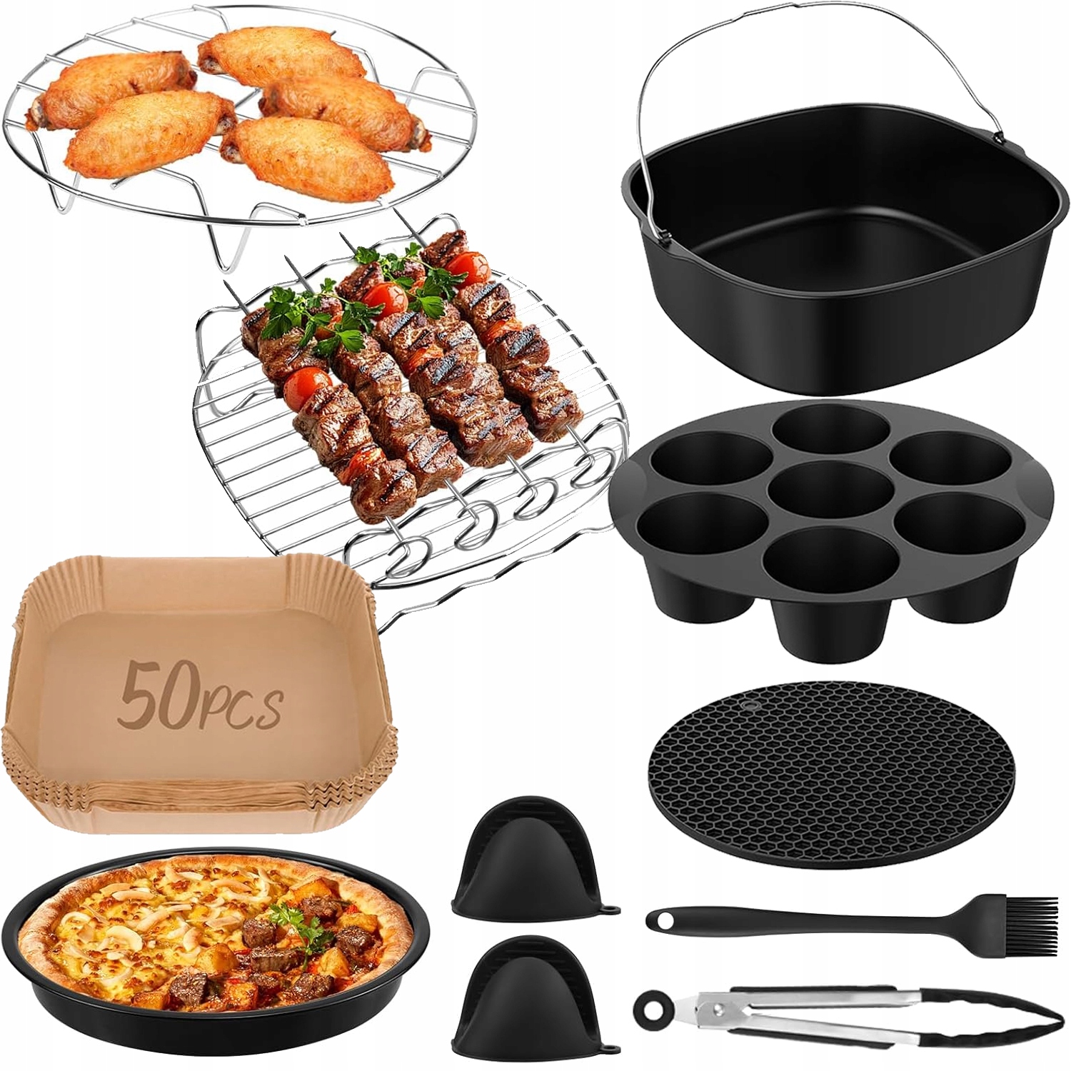 Zestaw Akcesoria Do Frytownicy Ninja Cosori 11 Sztuk Elementów XXL