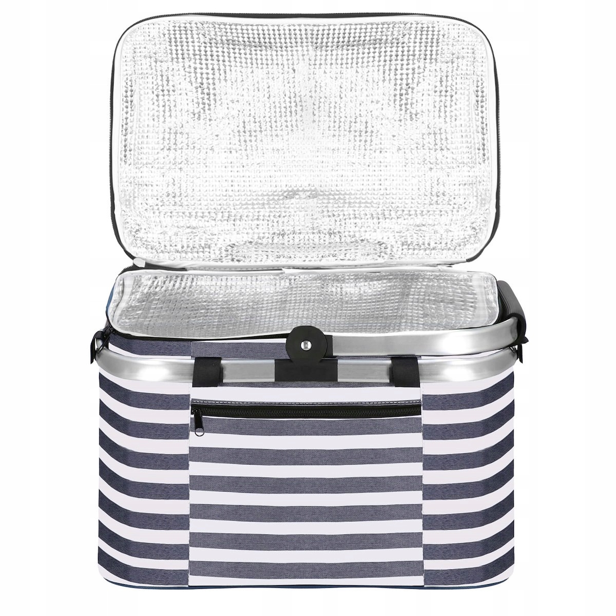 KOSZ PIKNIKOWY SKŁADANY TERMICZNY TURYSTYCZNY IZOLACYJNY KOSZYK NA ZAKUPY Kolor dominujący odcienie niebieskiego