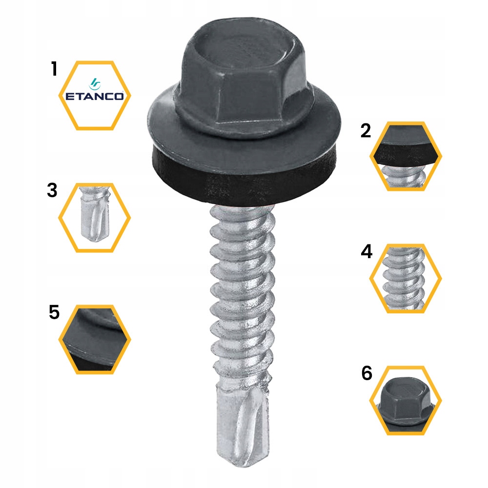 WKRĘTY FARMERSKIE FARMERY ETANCO 7024 4,8X35 250sz Stan opakowania oryginalne