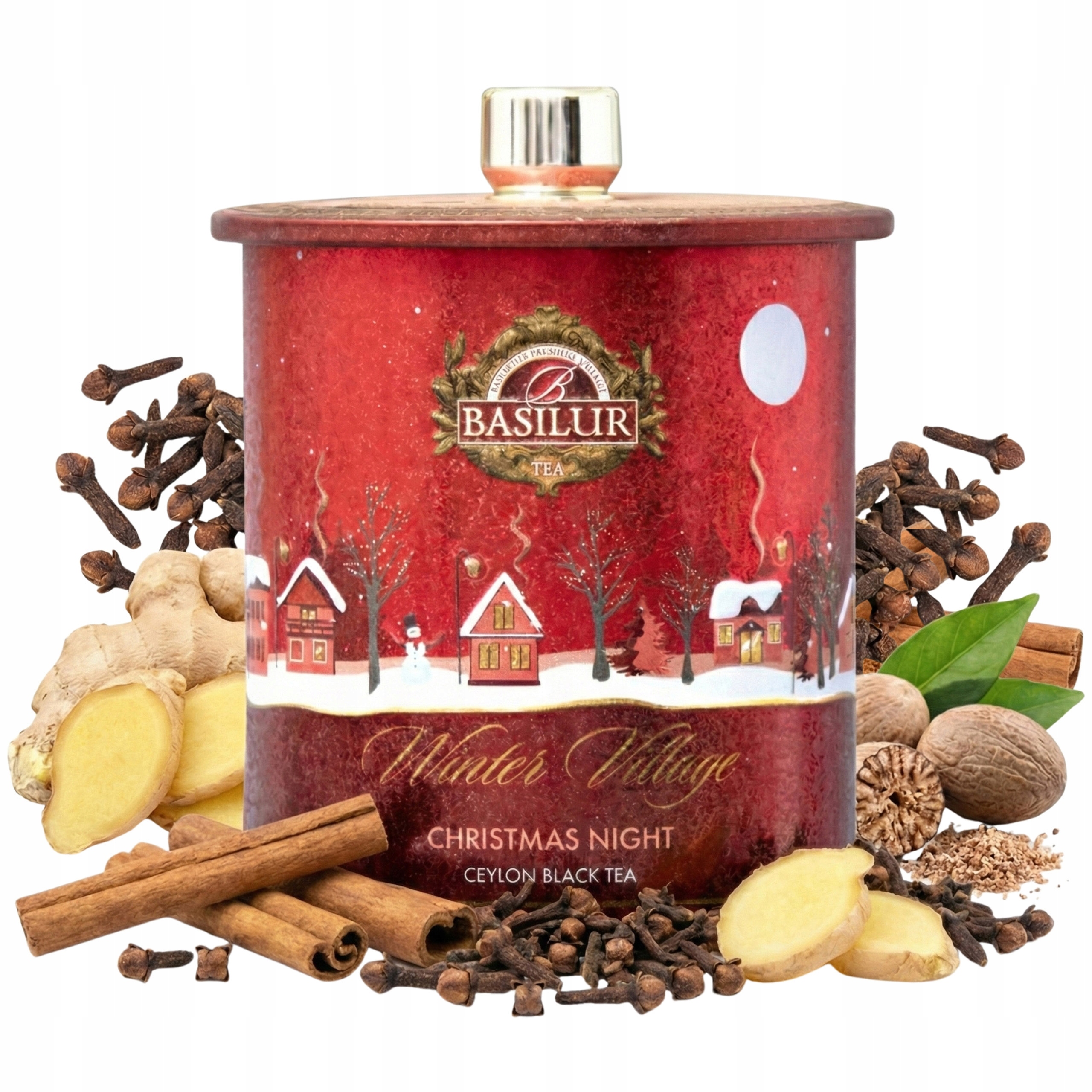 Levně Basilur Vánoční černý čaj S Listy v kovové Plechovce Jako Dárek
