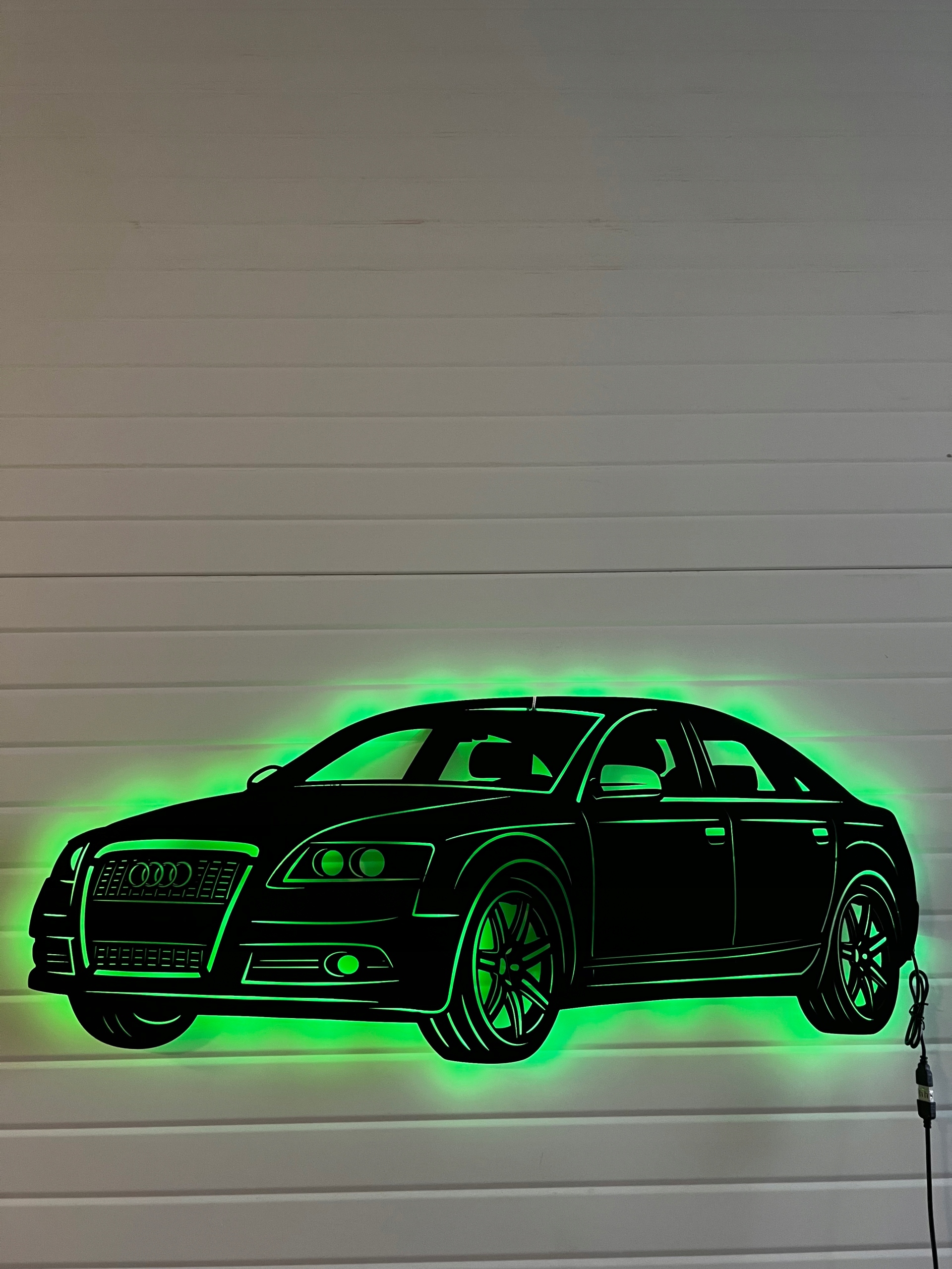 Dřevěný obraz Audi A6C6 Led Nástěnná Dekorace 3D obraz