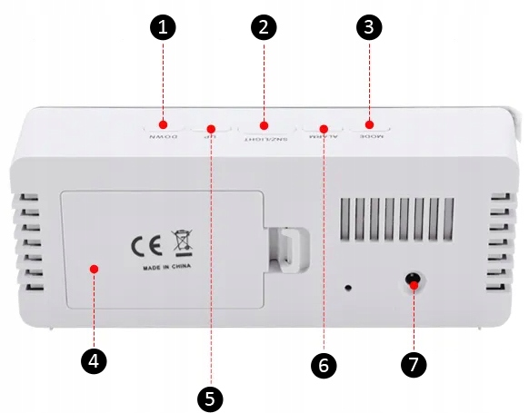 ZEGAREK ELEKTRONICZNY STOJĄCY BUDZIK ALARM DATA TERMOMETR LUSTRO LED ZEGAR Tarcza cyfrowa