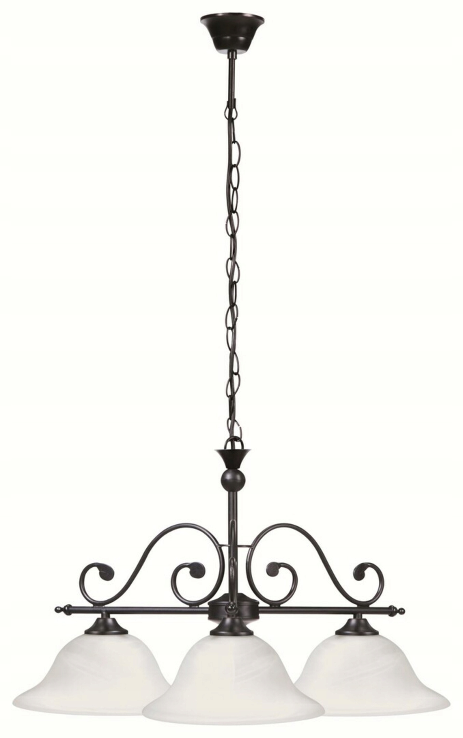 Rabalux Dorothea luster E27, 3x60W, matná čierna, kov/sklo, IP20