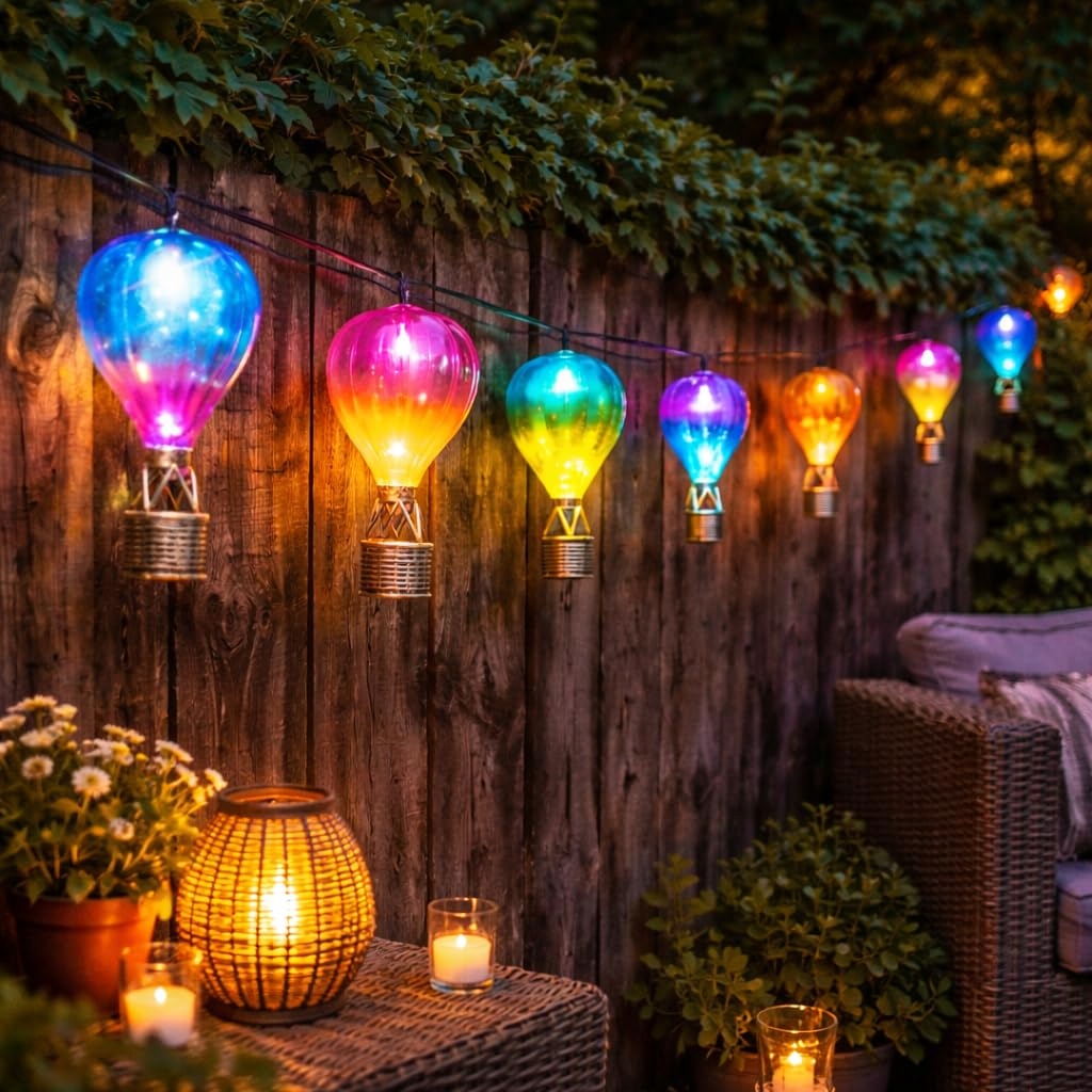 Solarna Lampa Balonowa Zewnętrzna Kolorowa 2,7M 10 LED Festive Lights — miniatura 3