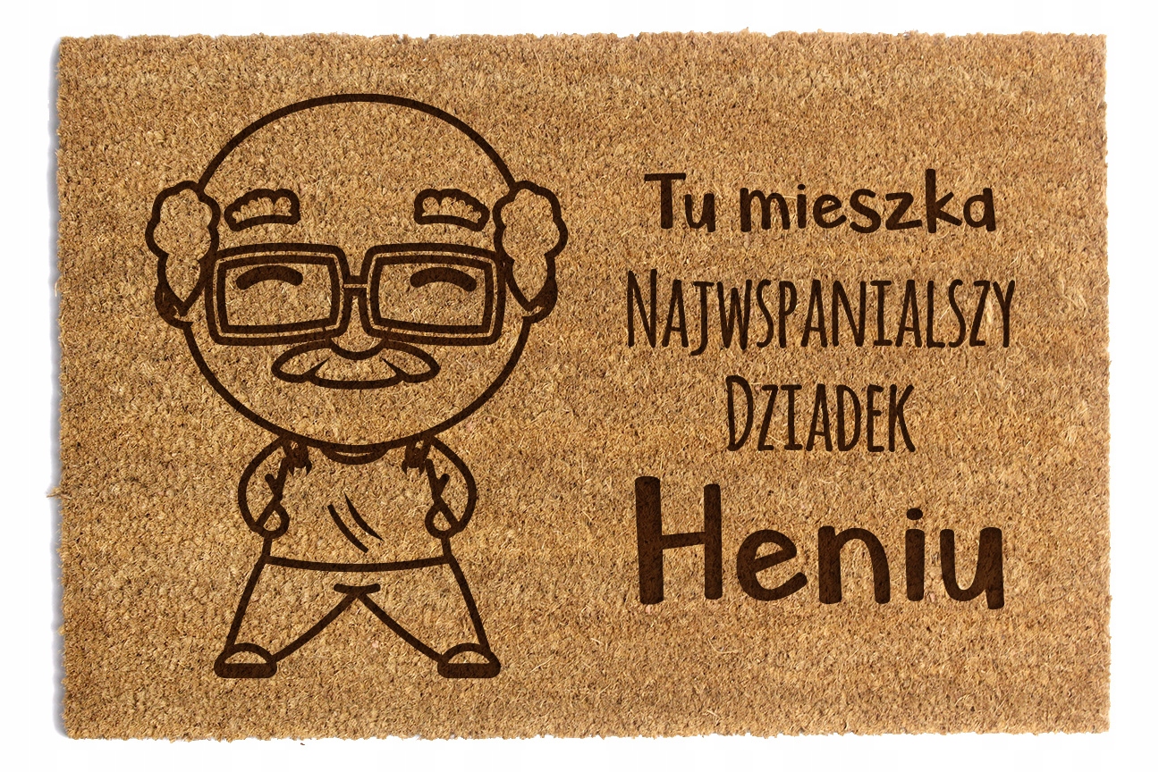 Stěračka Dárek Den dědečka Zde bydlí dědeček (Jméno) 60x90 cm