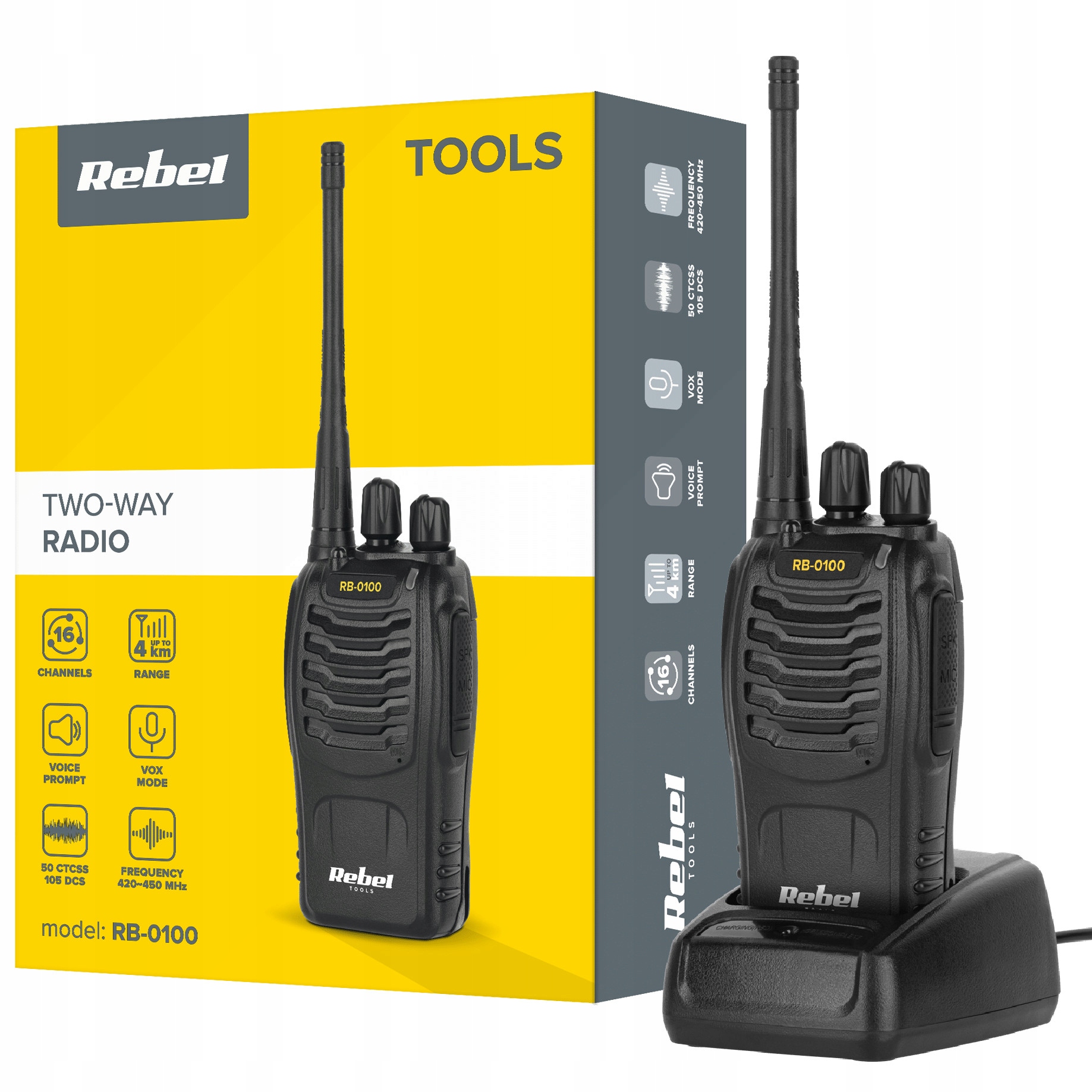Radiotelefon ręczny Pmr Rb- 100 Rebel Electronics
