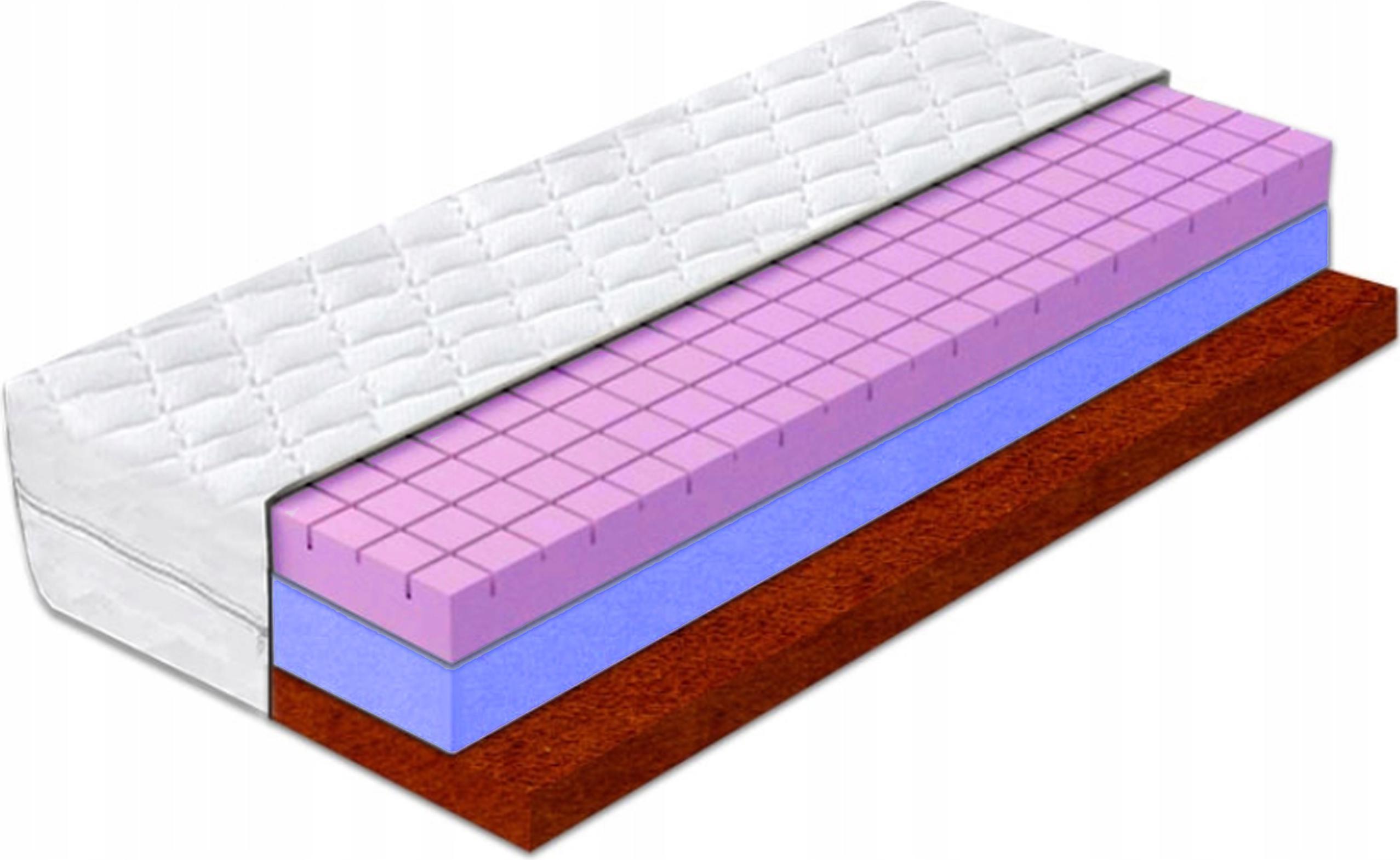 Materac piankowy 100x160 kokosowy wentylujący 16cm podtrzymujący twardy H3