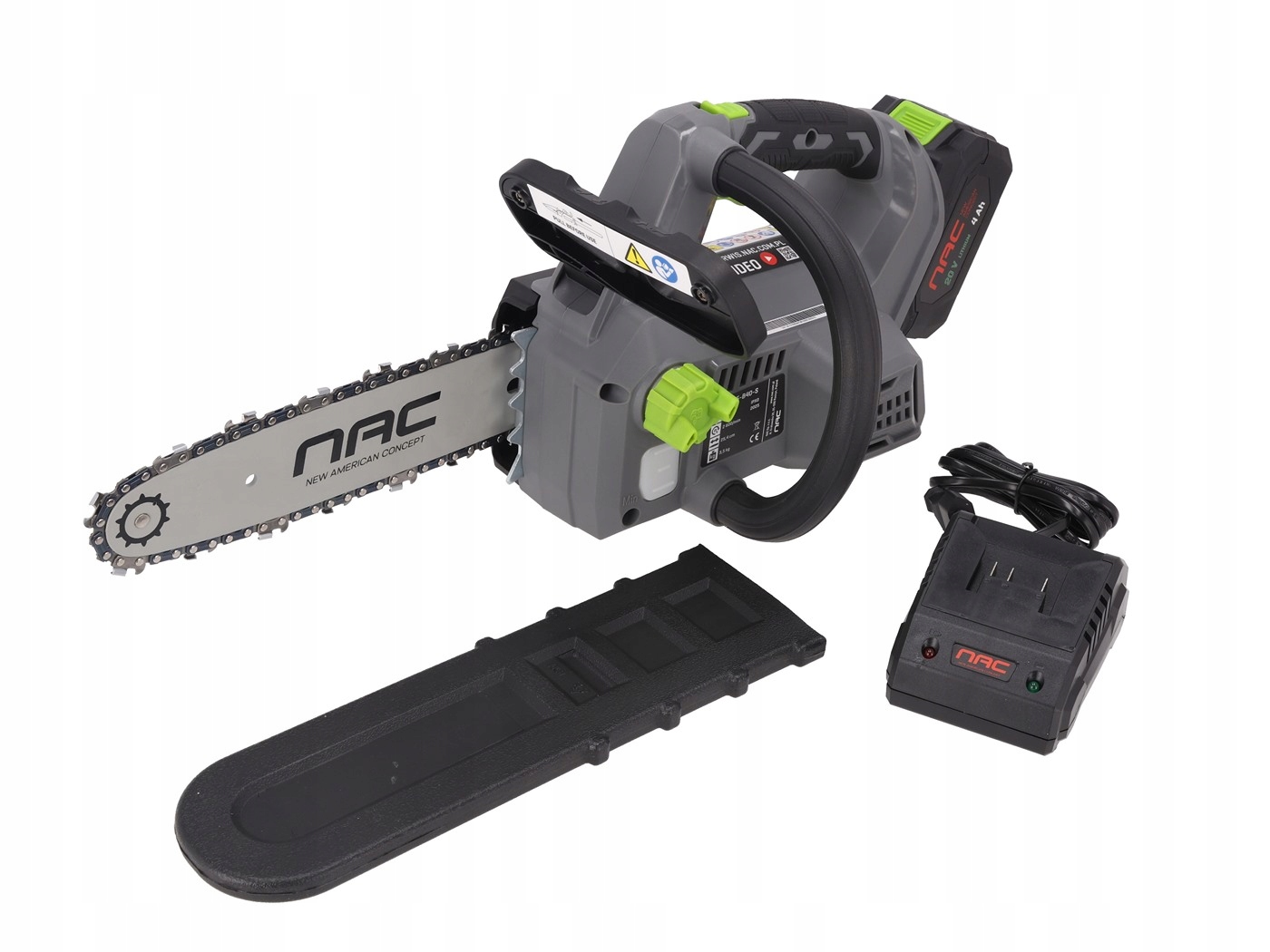 Piła Łańcuchowa Akumulatorowa Nac 20V 25 cm 5,6 m/s +Bateria 4Ah +Ładowarka