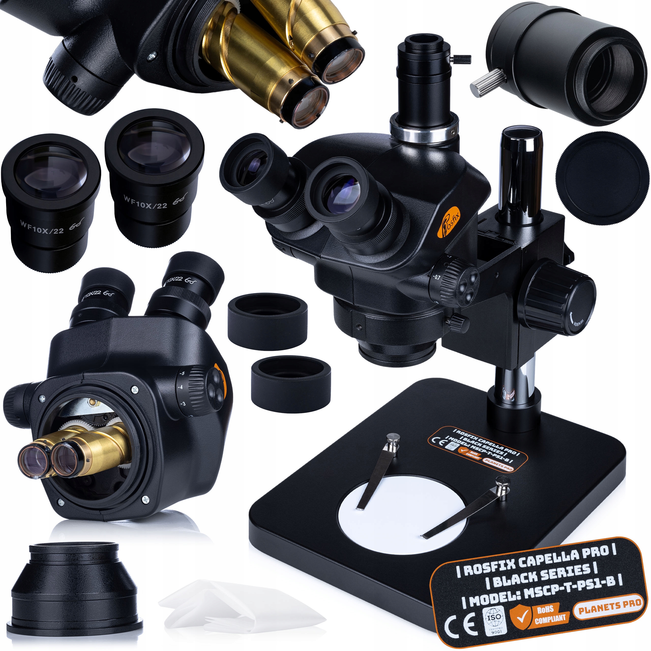 Trinokulární Stereoskopický Mikroskop 7-45 X 100 MM Zoom C-mount Elektronika