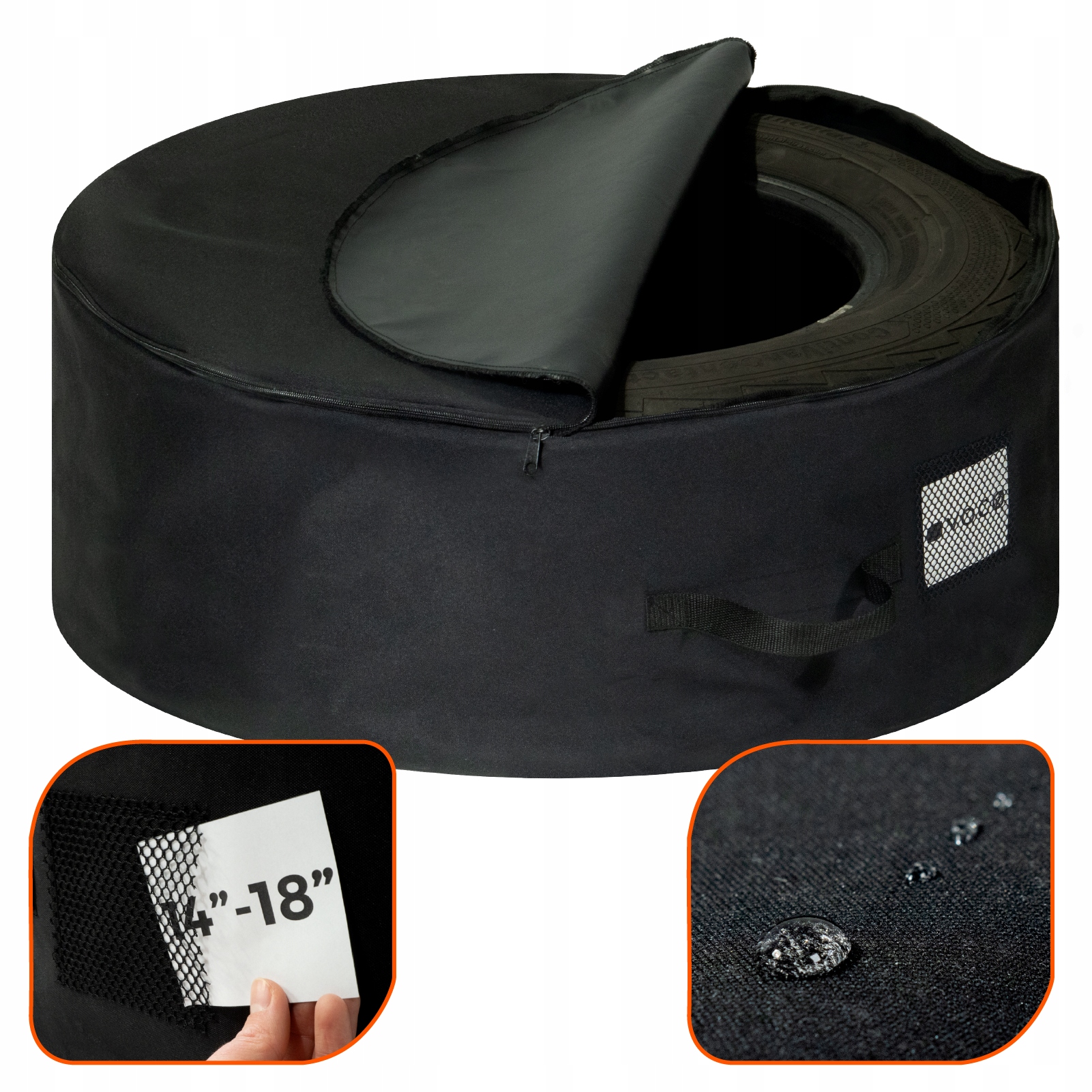 Potah na kolo náhradní dojezdová pneumatika do kufru garáž velikost 14-18