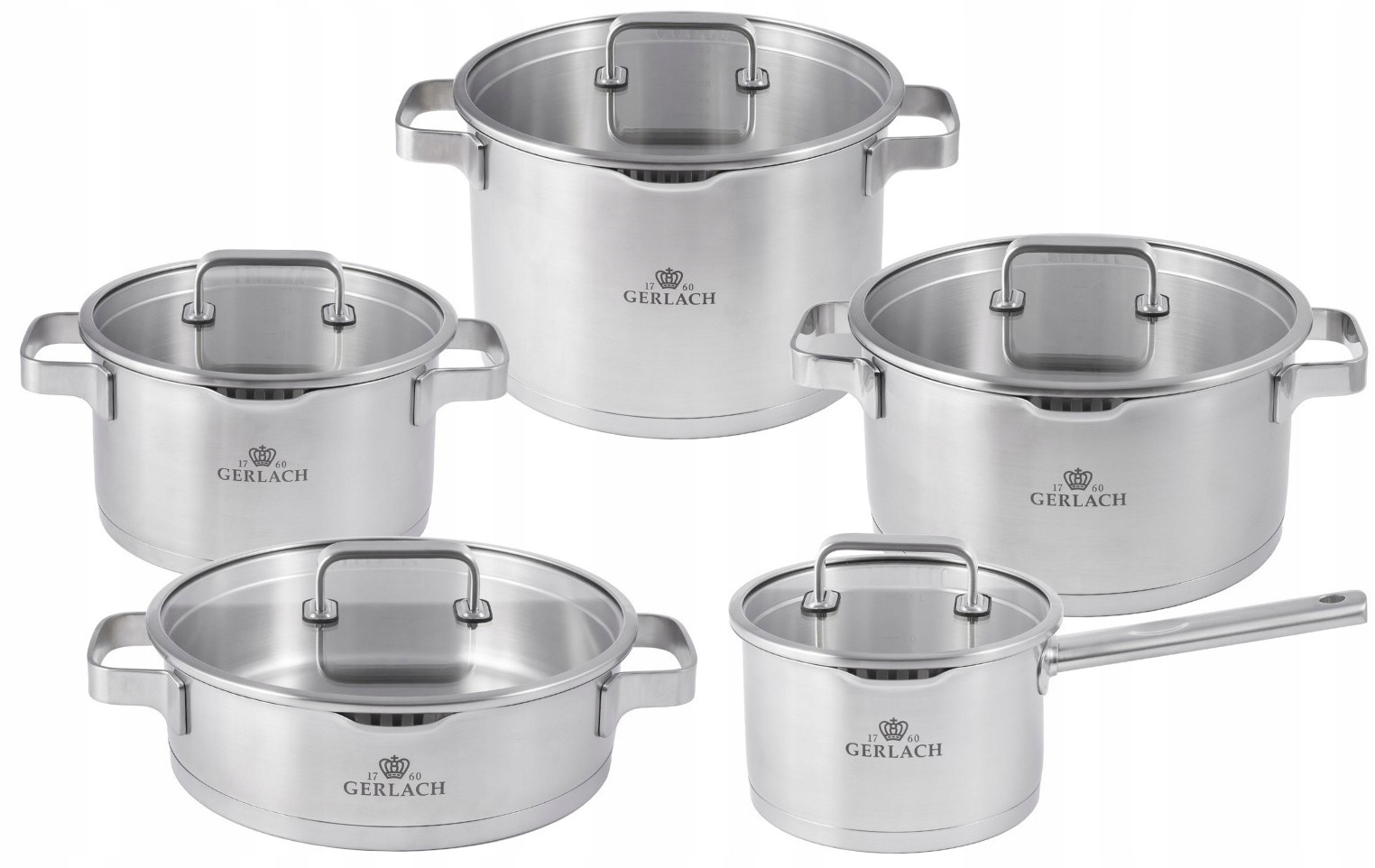 Gerlach Prestige Plus Súprava hrncov 10 ks 342M 20/24/24/24 cm rajnica 16 cm