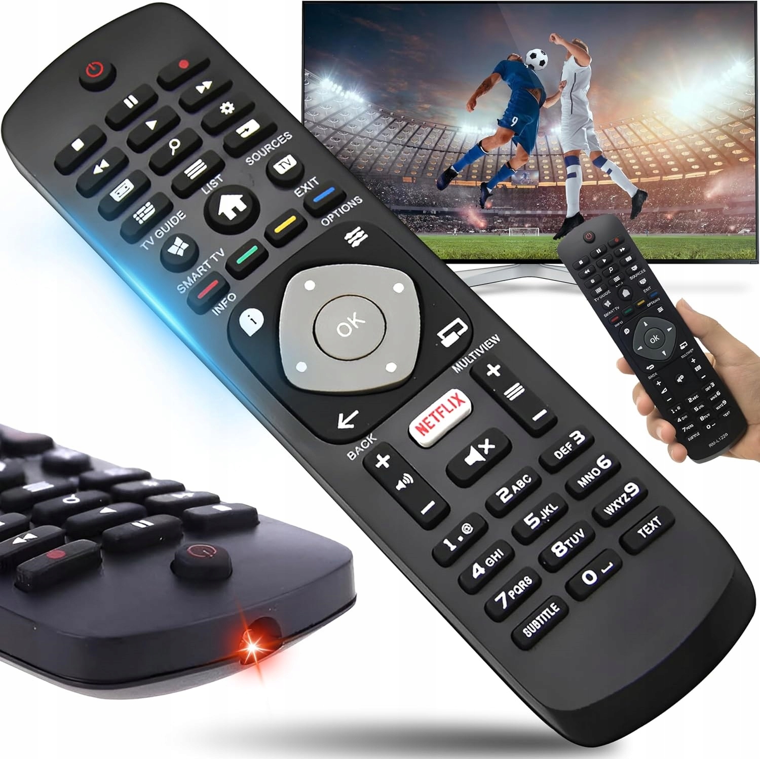 Uniwersalny pilot do wszystkich modeli Tv Smart 4K 3D Full Hd Uhd