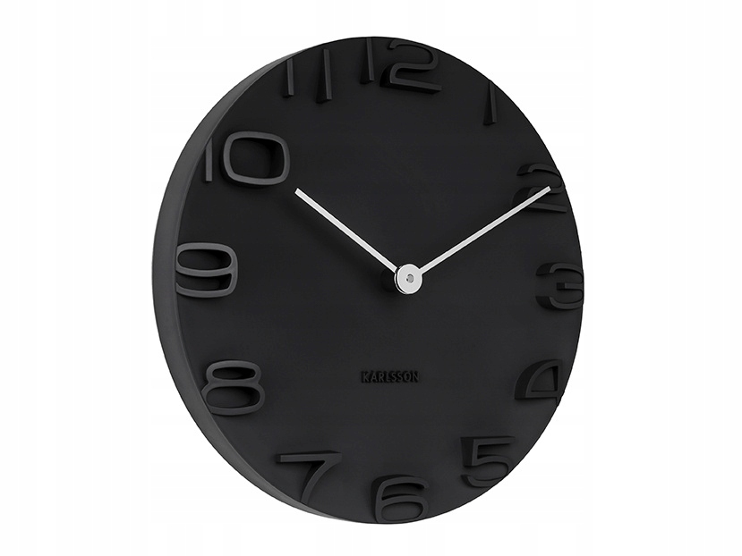 Nástěnné Hodiny Plast Ø 42 CM Hloubka 5 CM Černá