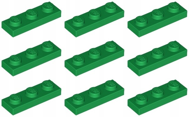 

Lego 3623 Płytka 1x3 zielona Nowa (5g) 9 szt.