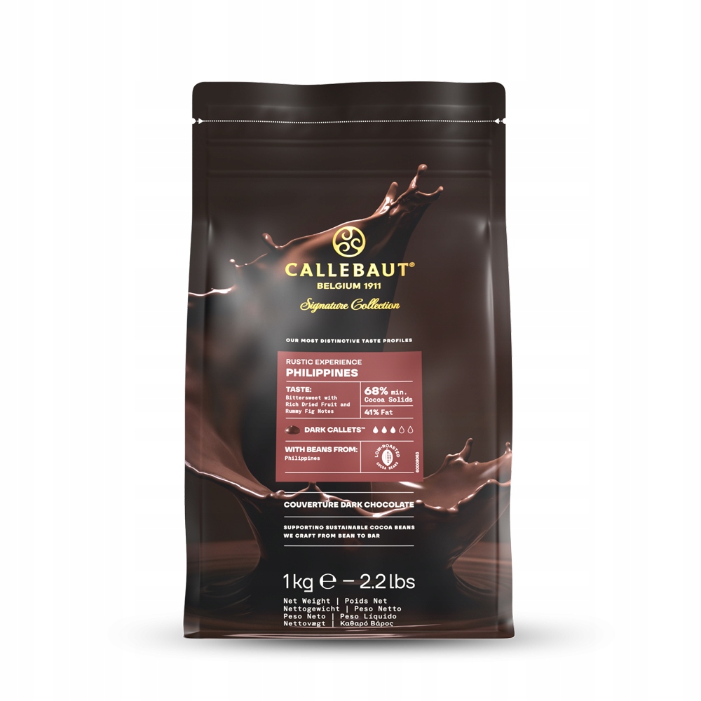 Levně Callebaut tmavá čokoláda Rustic Philip 68% 1 kg