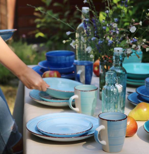 Serwis obiadowy 6/18 zestaw talerzy ceramicznych AZURE AURA 6 os 18 el Rodzaj serwisu obiadowy