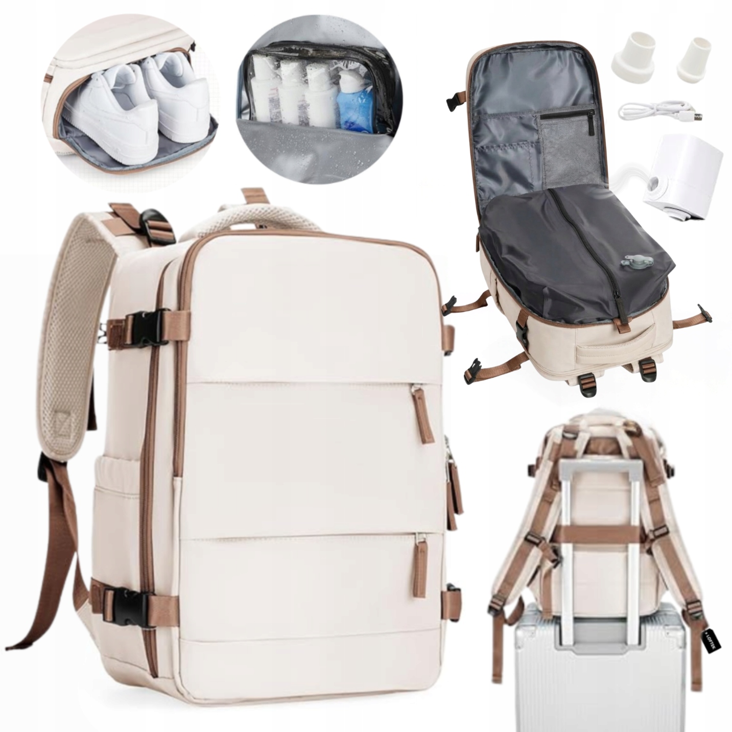 Lehký Batoh do letadla Wizzair Ryanair Kabinová taška s vakuovou pumpou