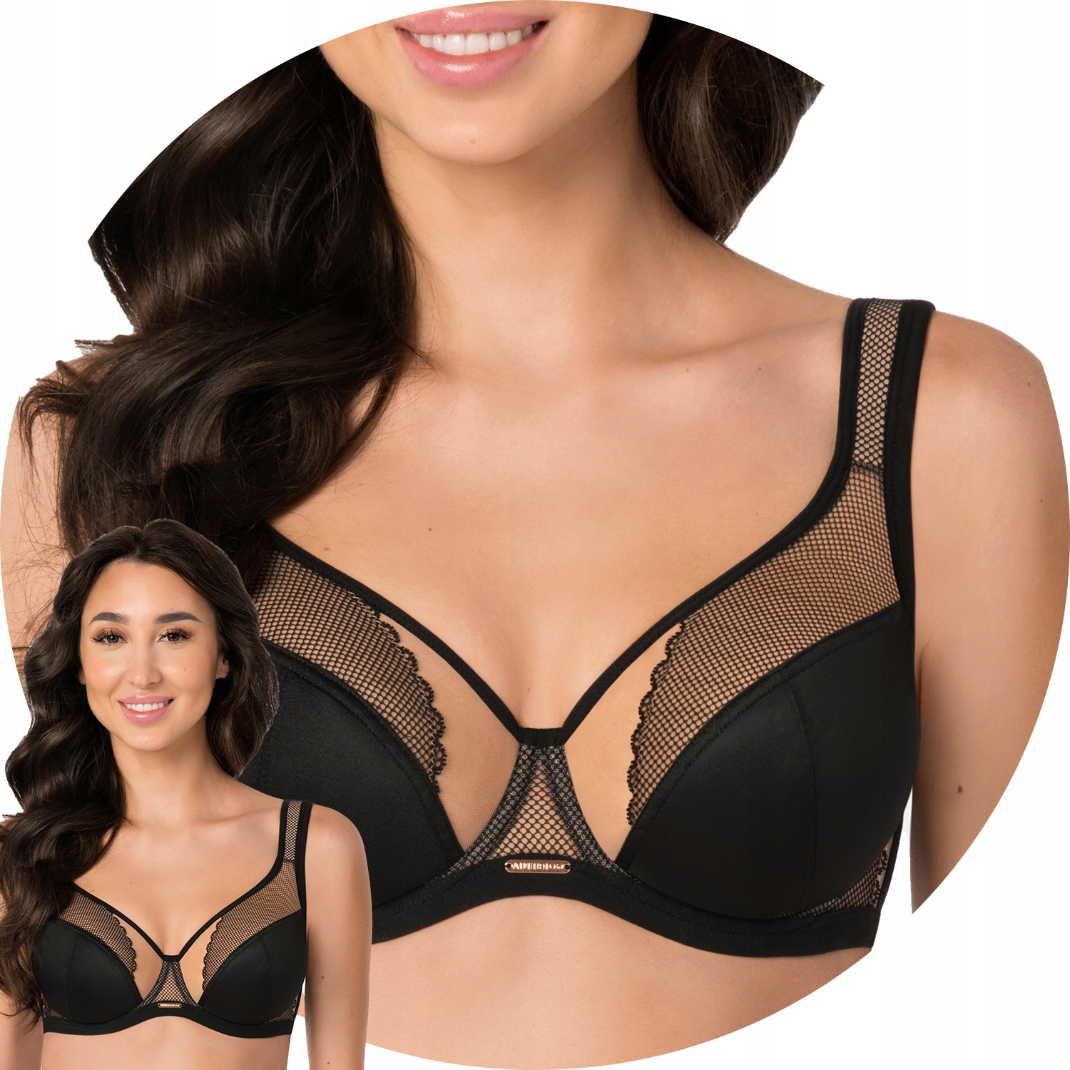 Gorsenia K441/1 Luisse tyl krajka černá 75K měkká podprsenka Soft